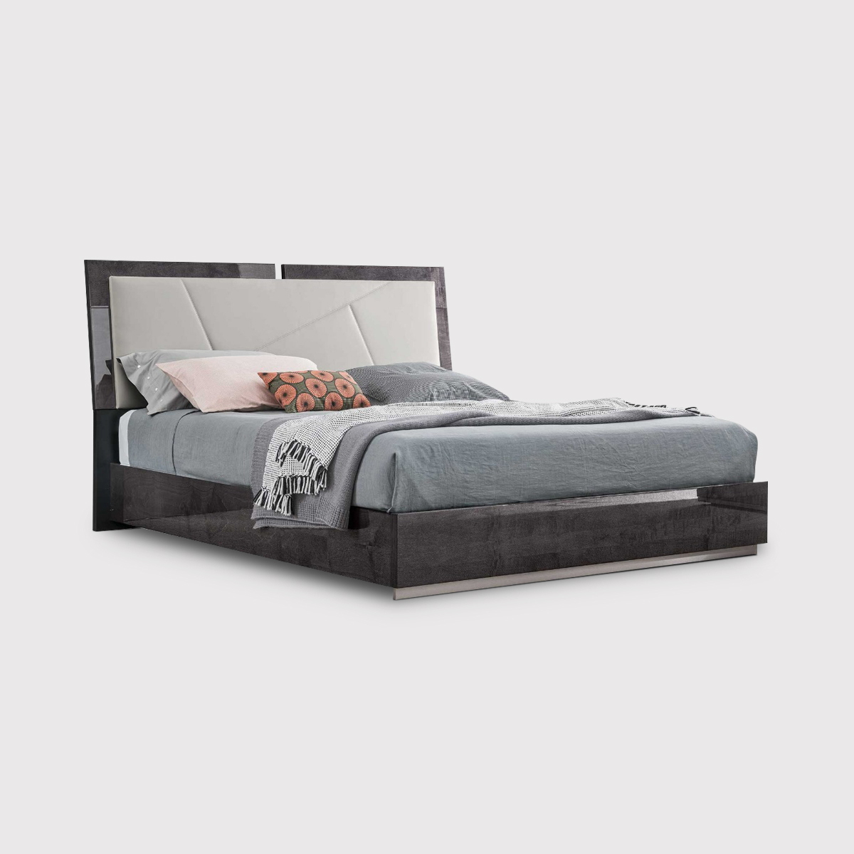 Silva Dark Grey High Gloss Super King Bed Frame Barker Stonehouse