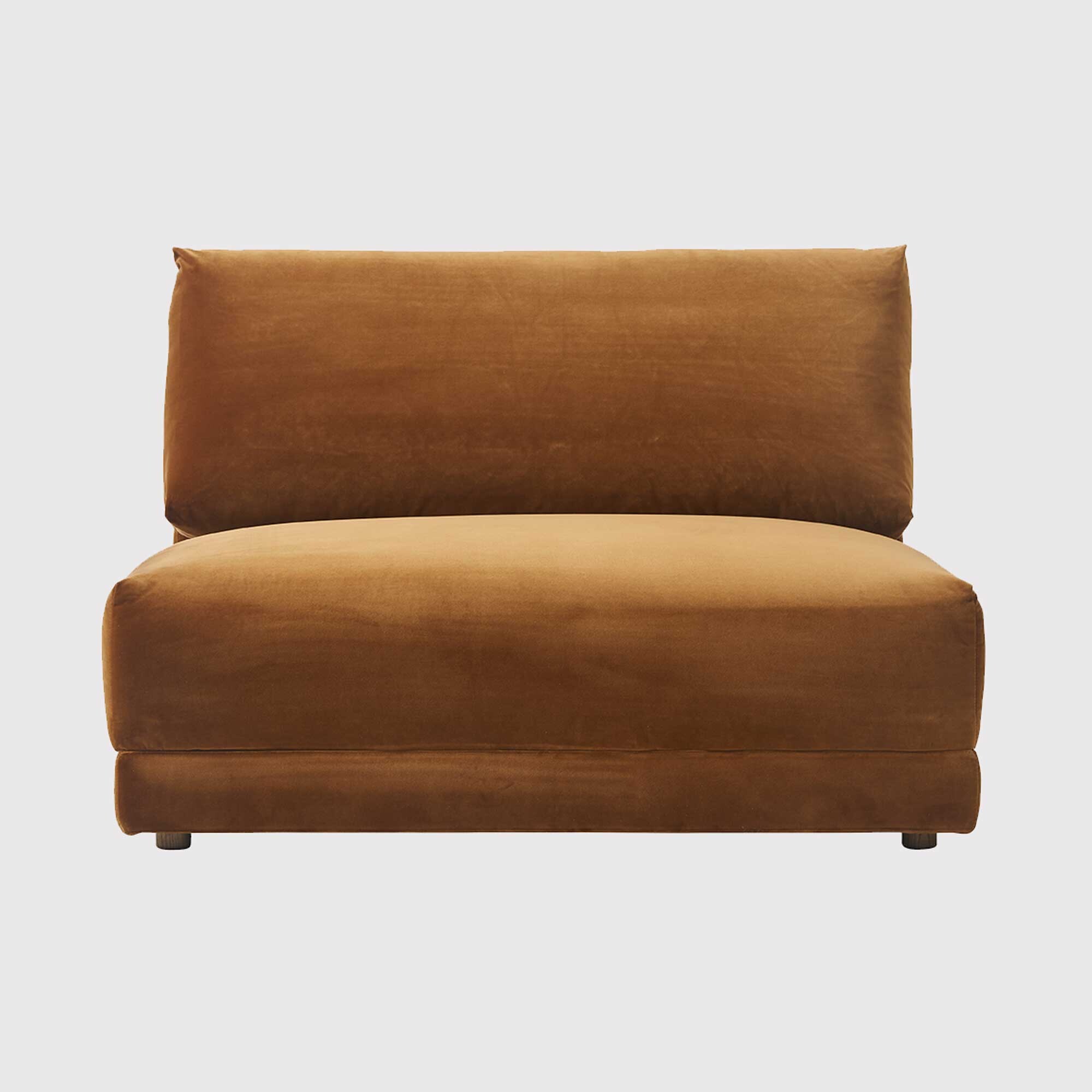 Romulas Section 1 Seater Modular Sofa, Brown Velvet | Barker & Stonehouse