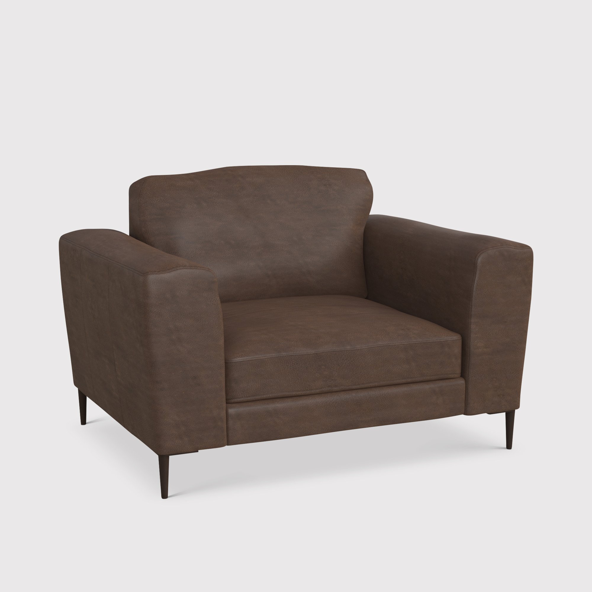 Troy Maxi Snuggle Chair, Brown Leather | Barker & Stonehouse