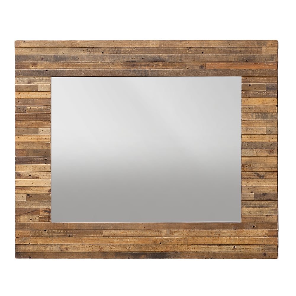 Charlie Rectangular Wall Mirror, Square, Brown | Barker & Stonehouse
