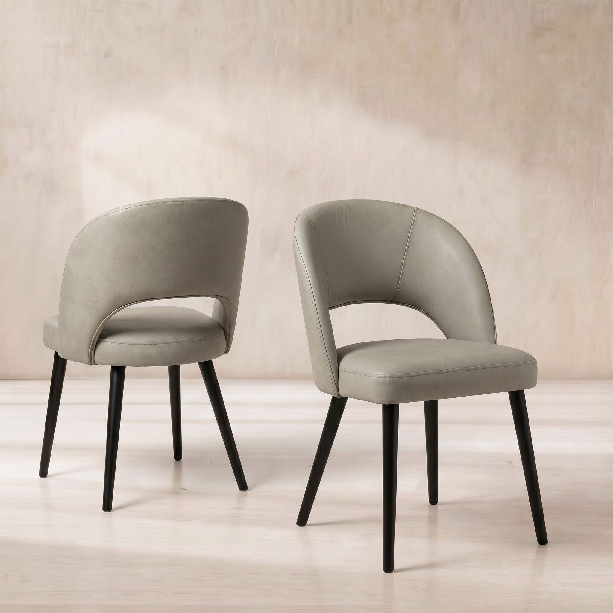 Pure furniture beck dining chair in grey leather