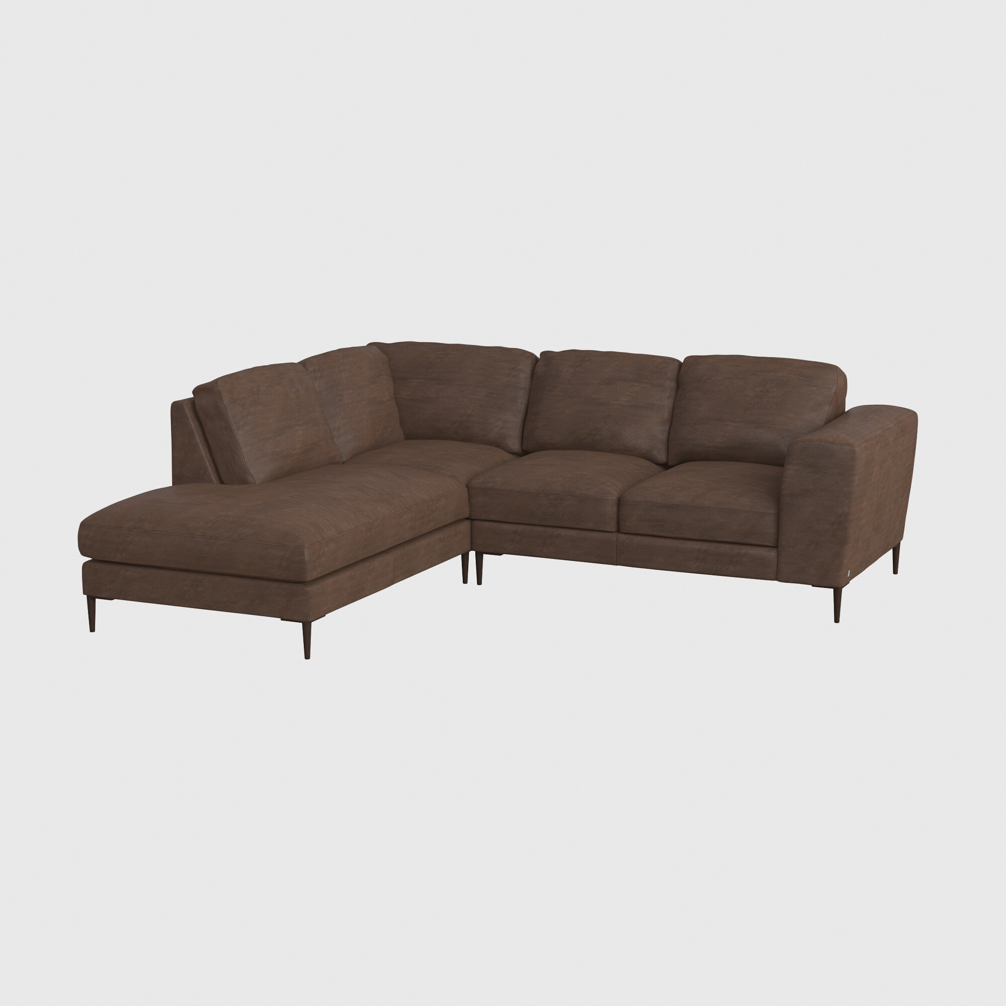 Troy Corner Sofa Chaise Left, Brown Leather | Barker & Stonehouse