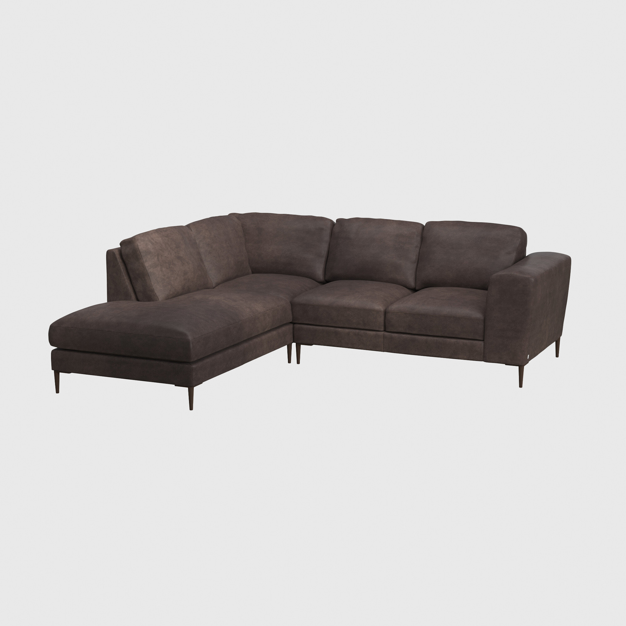 Troy Corner Sofa Chaise Left, Brown Fabric | Barker & Stonehouse