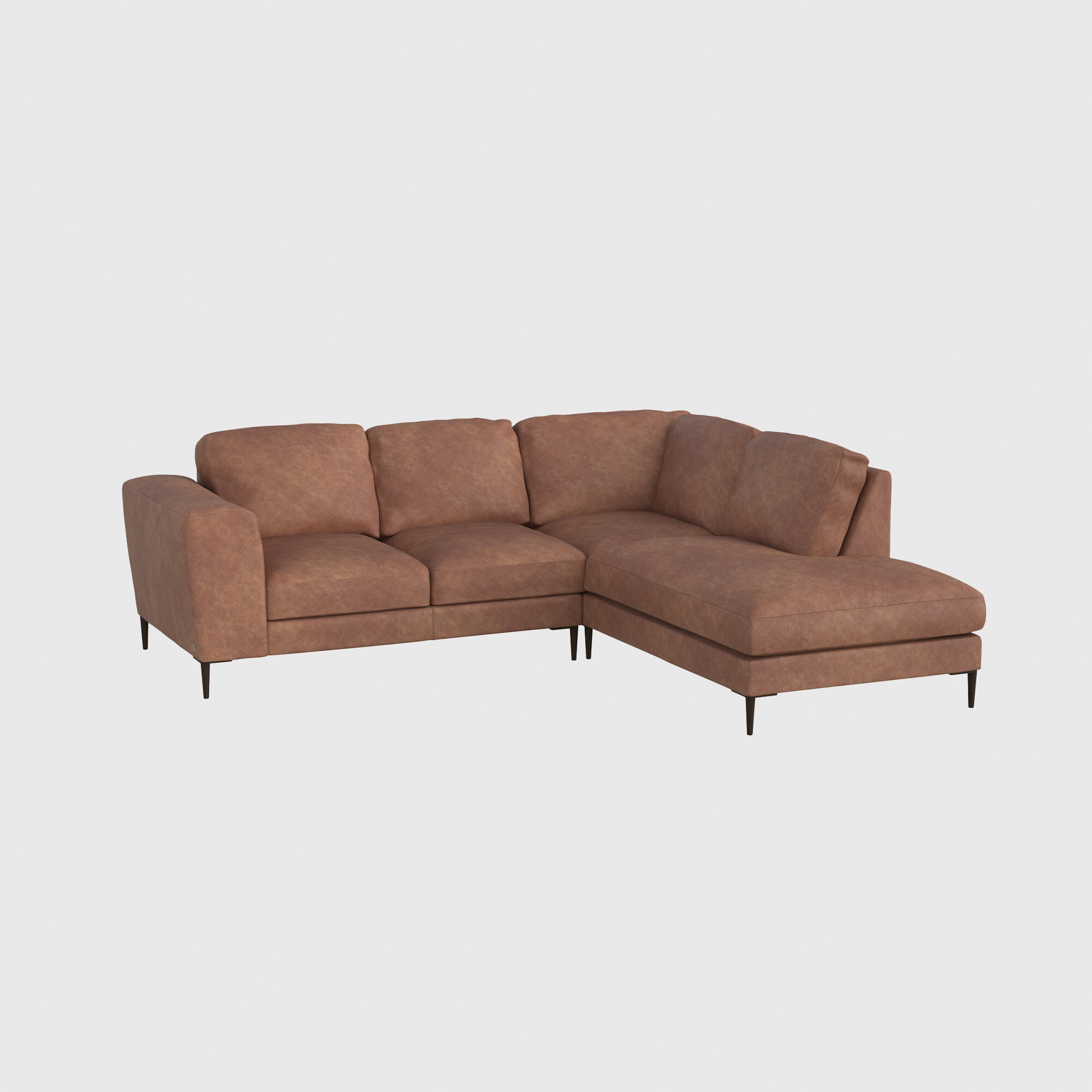 Troy Corner Sofa Chaise Right, Brown Leather | Barker & Stonehouse