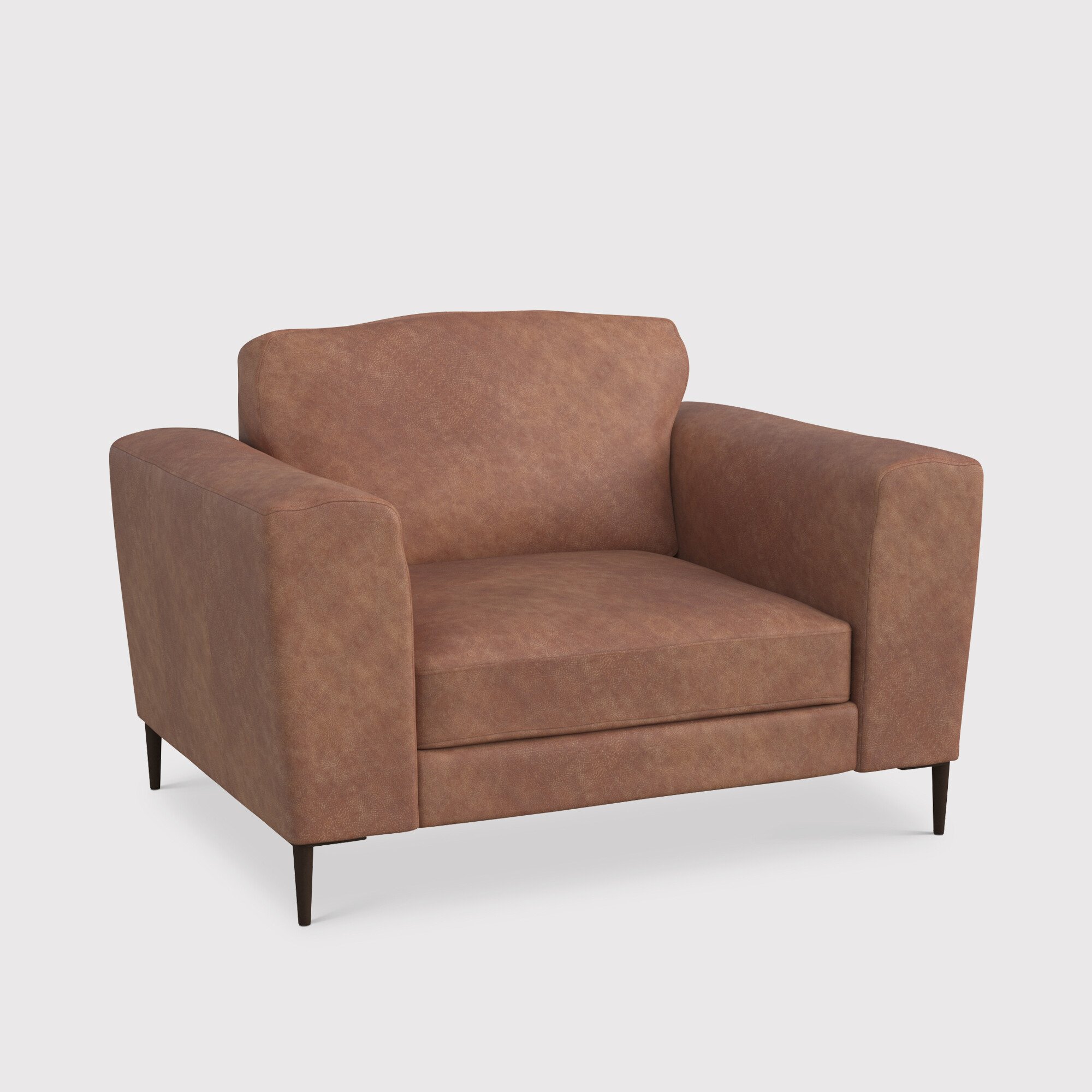 Troy Maxi Snuggle Chair, Brown Leather | Barker & Stonehouse