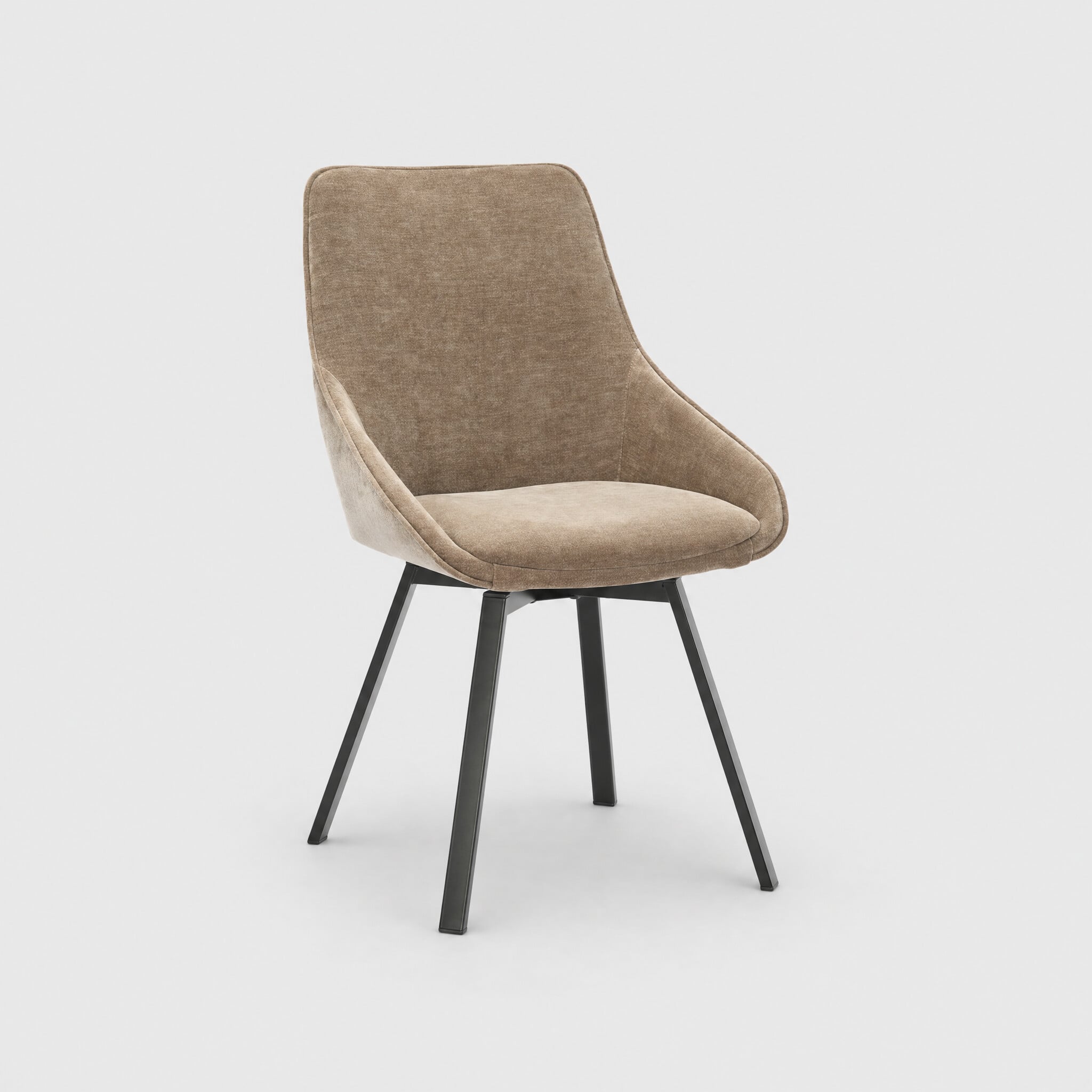 Beckton dining chair with 360 swivel in brown fabric