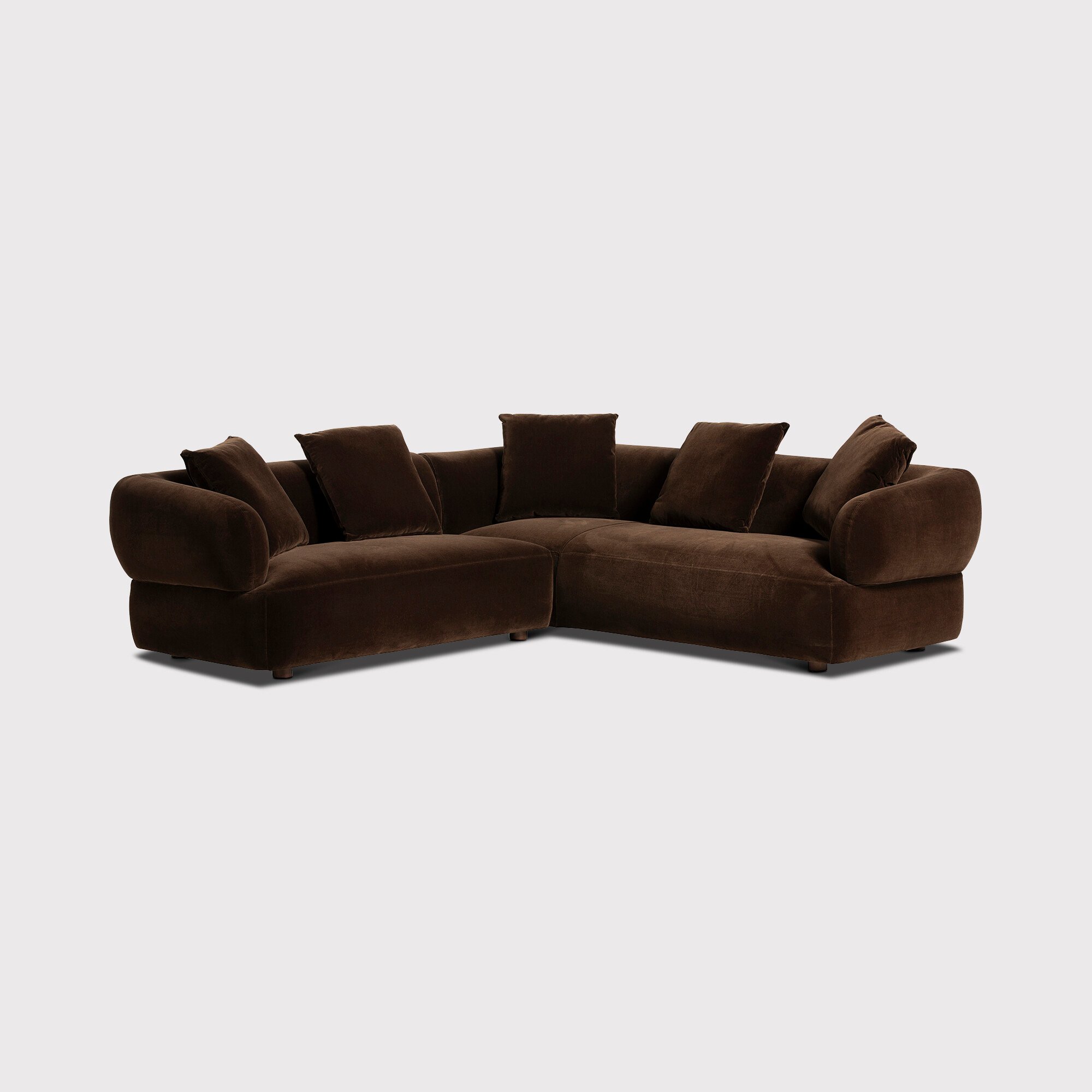 Blume 2 Seater LHF + 3 Seater Chaise Corner Sofa, Brown | Barker & Stonehouse