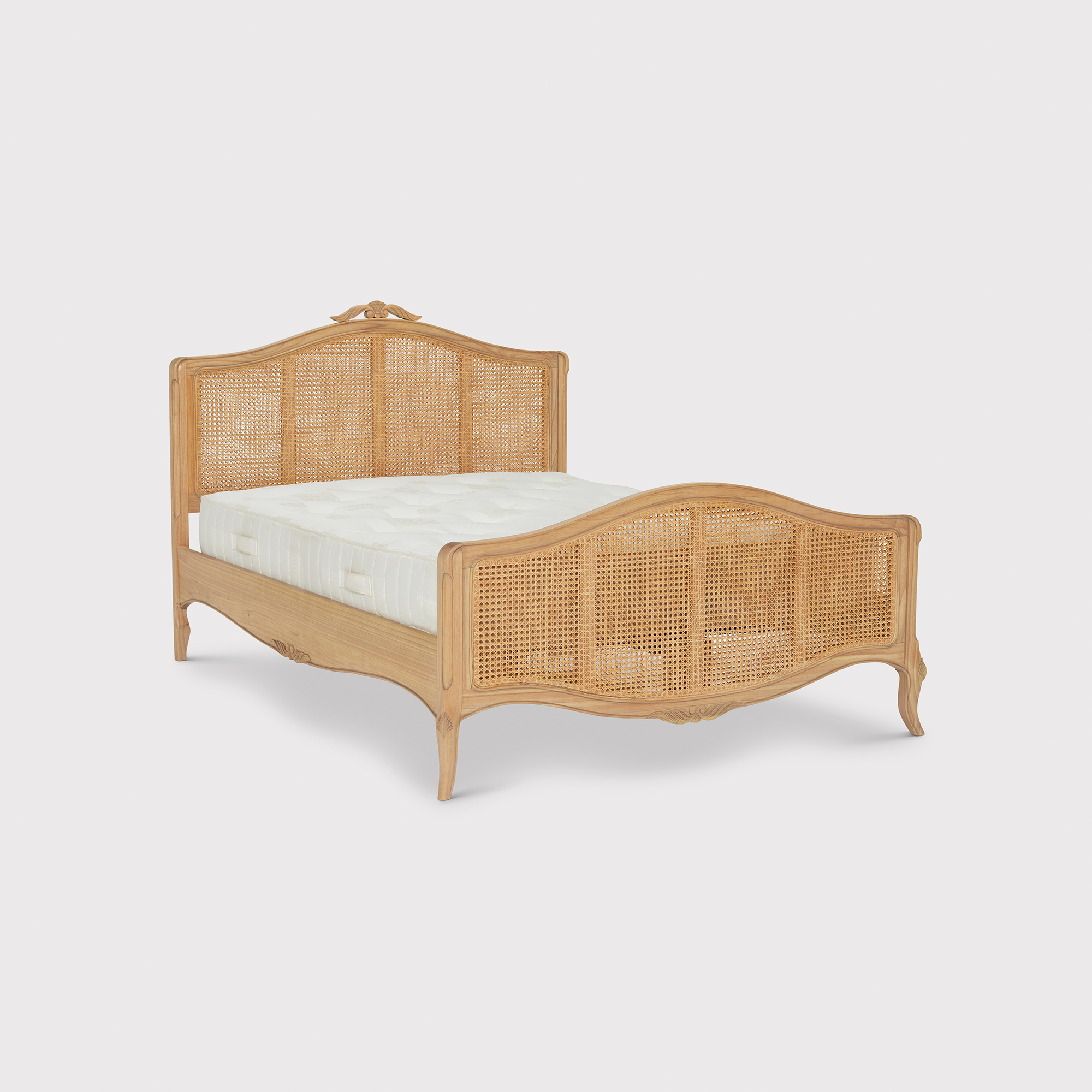 Lille Brown Rattan Wood King Bed Frame, Natural Mindi Barker & Stonehouse