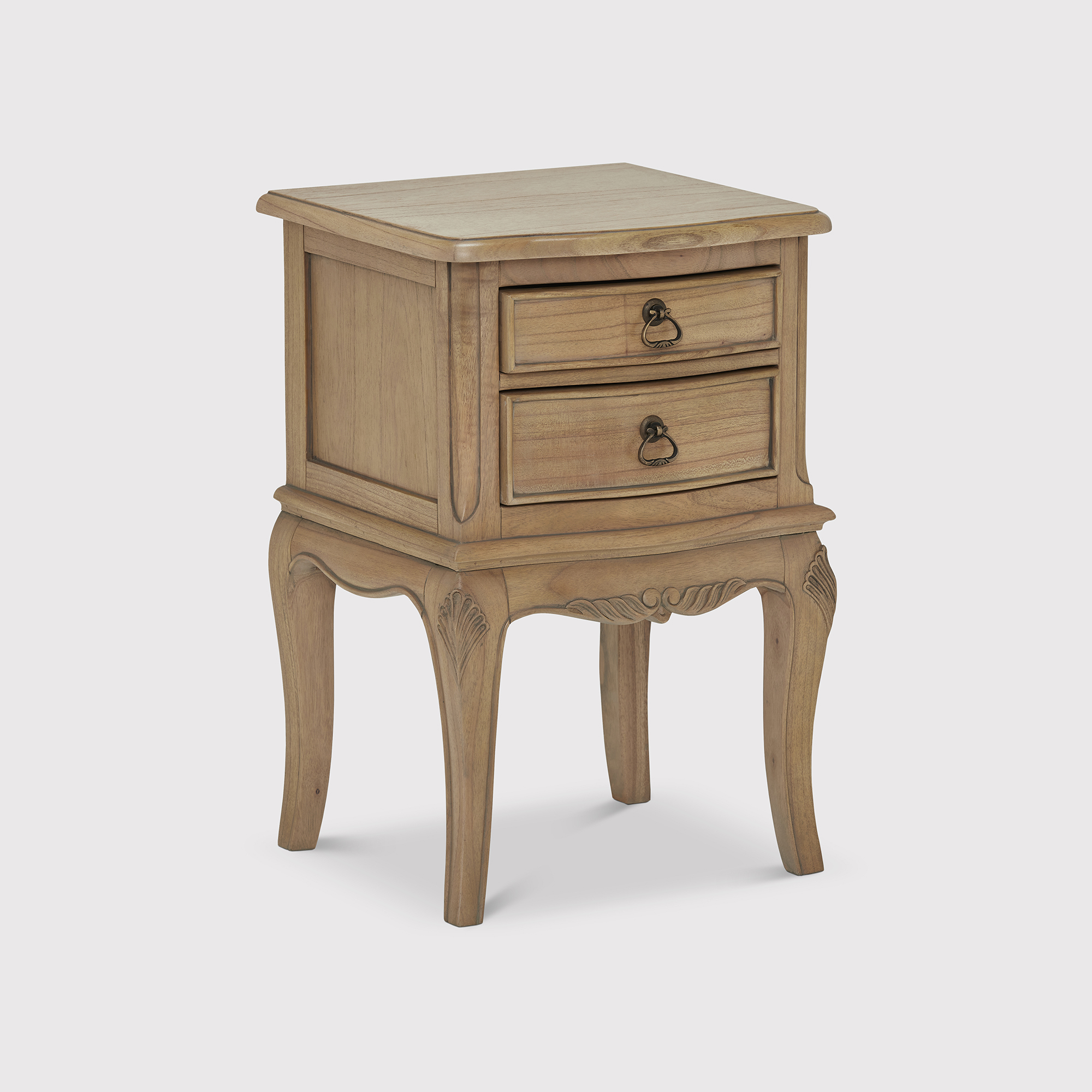 Lille 2 Drawer Bedside Table, Neutral Wood | Barker & Stonehouse