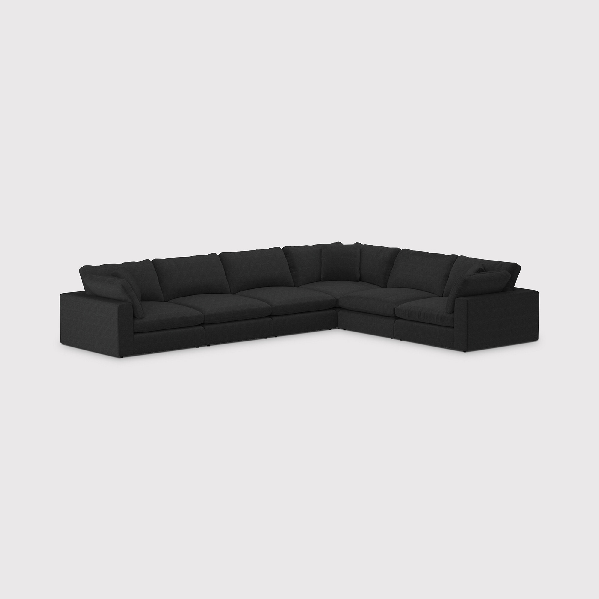 Artenis Modular 3 + 3 Corner Sofa With Footstool, Grey | Barker & Stonehouse