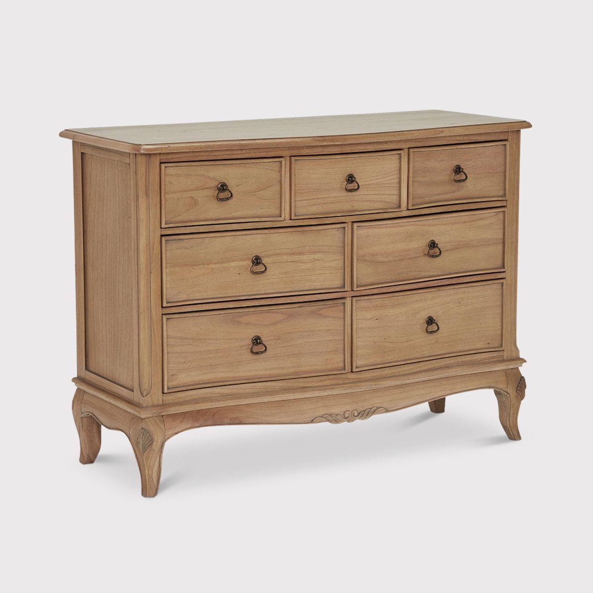 Lille 7 Drawer Low Wide Chest, Brown | Barker & Stonehouse