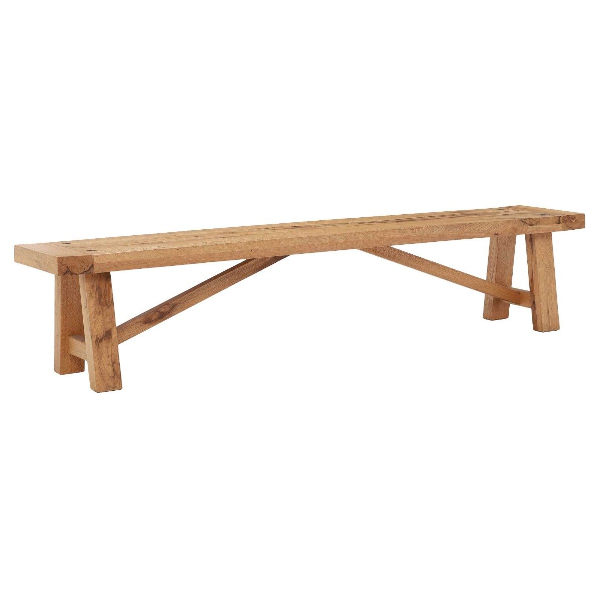 Pure Furniture Salisbury Bench 180x40x45cm, Brown Oak | W180cm | Barker & Stonehouse