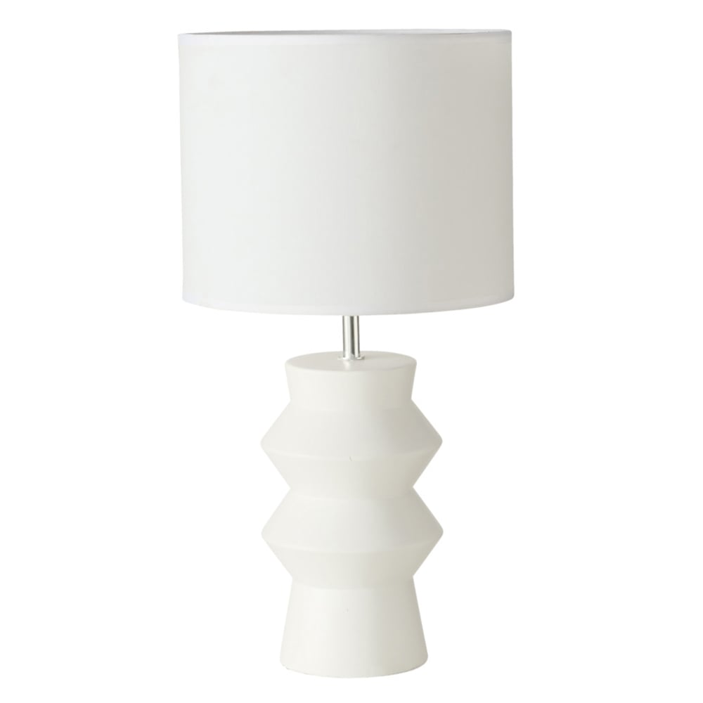 Angeled Ceramic Table Lamp, White | Barker & Stonehouse