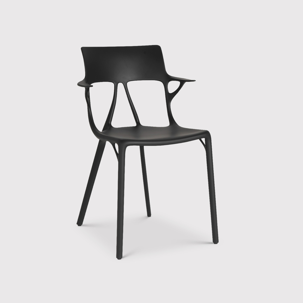 Kartell Ai Black Recycled Open Back Dining Chair, Black Barker