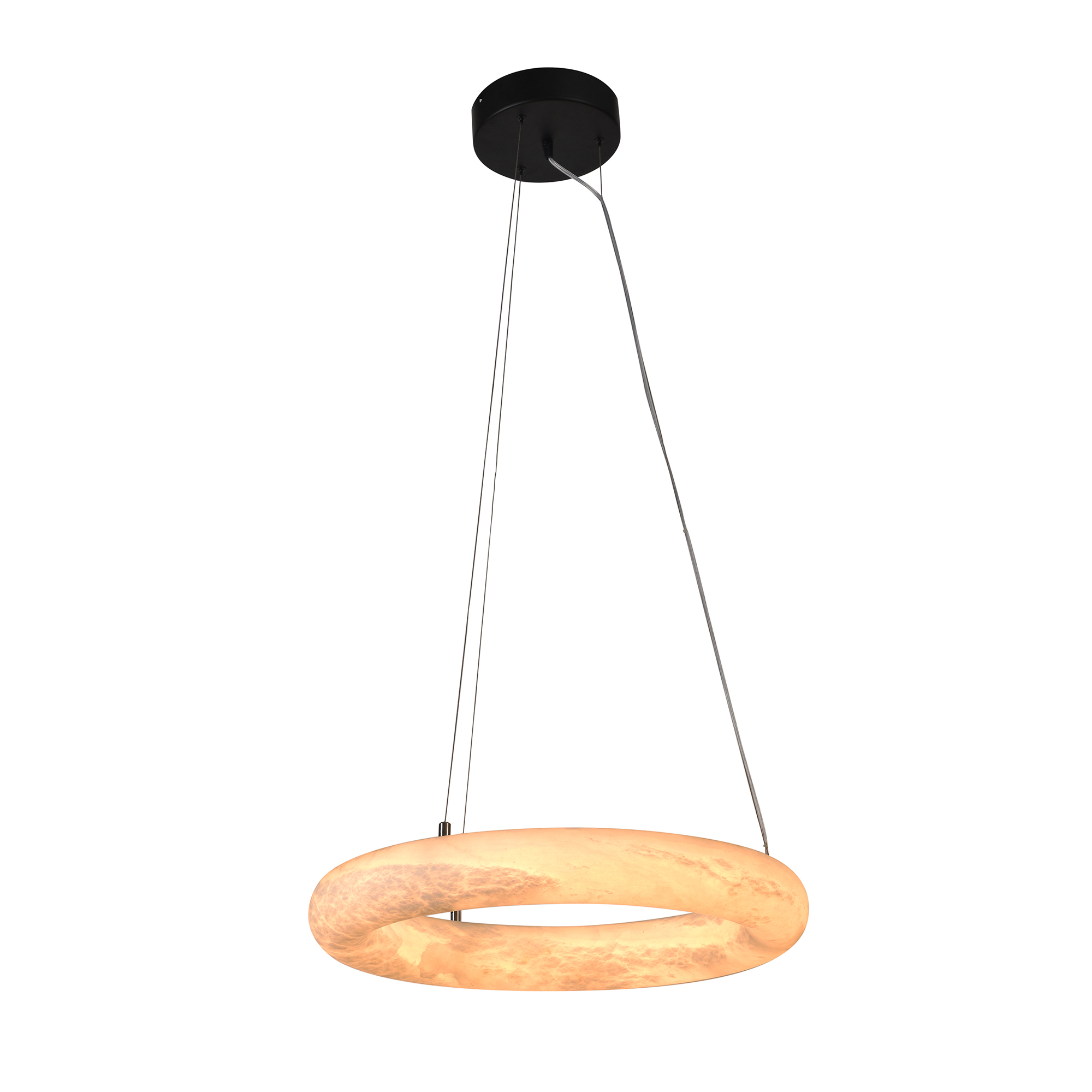 Timothy Oulton Alabaster Ring Pendant 59cm Light, Neutral | Barker & Stonehouse