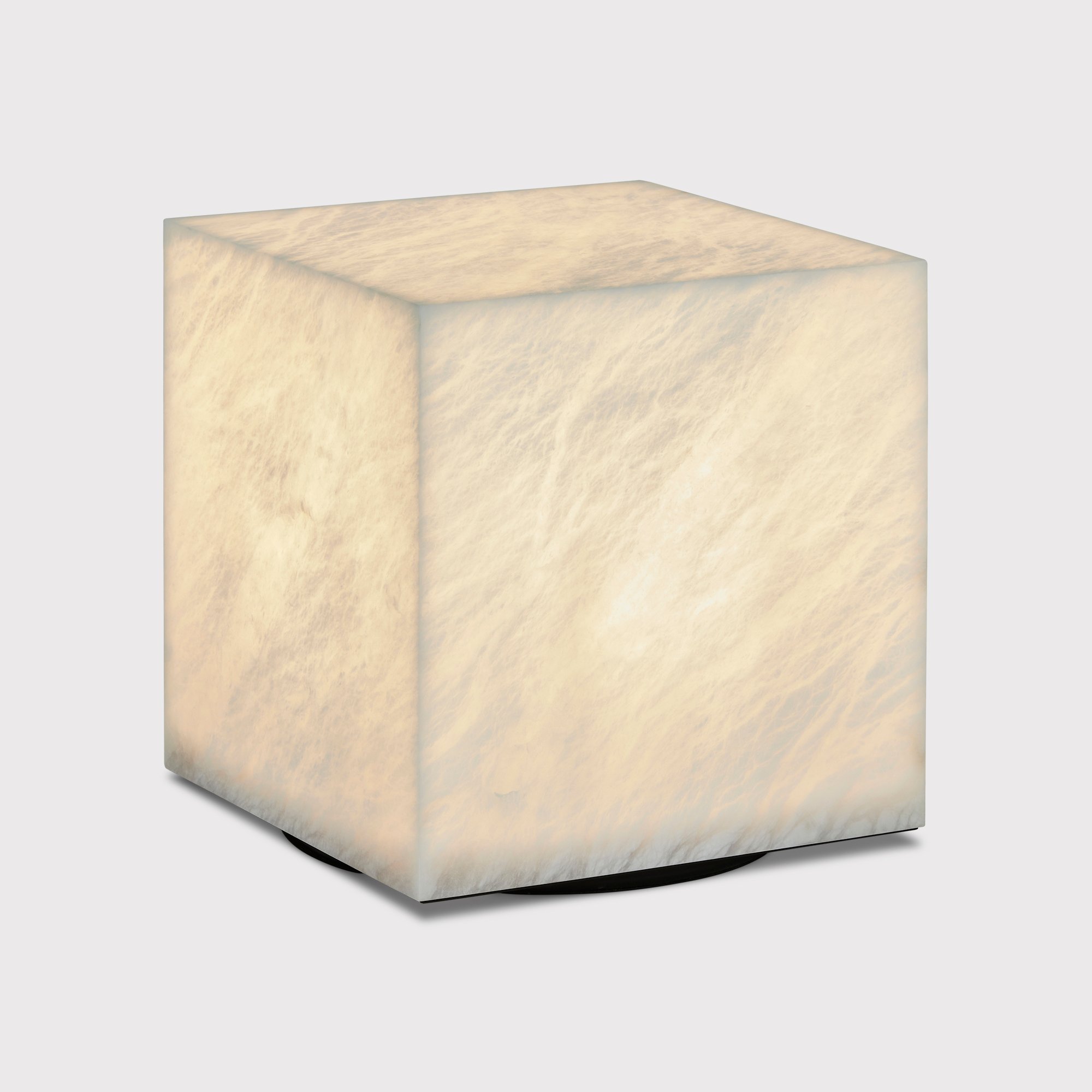 Timothy Oulton Alabaster Cube Side Table 50cm, Neutral Stone | Barker & Stonehouse