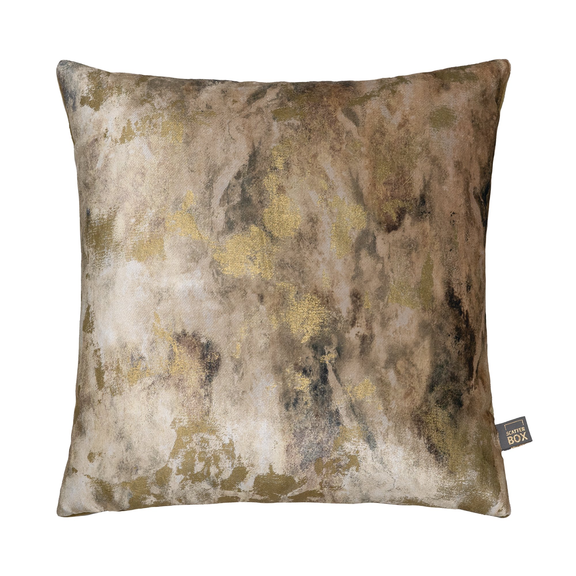 Abstract Metallic Cushion, Square, Gold | Barker & Stonehouse