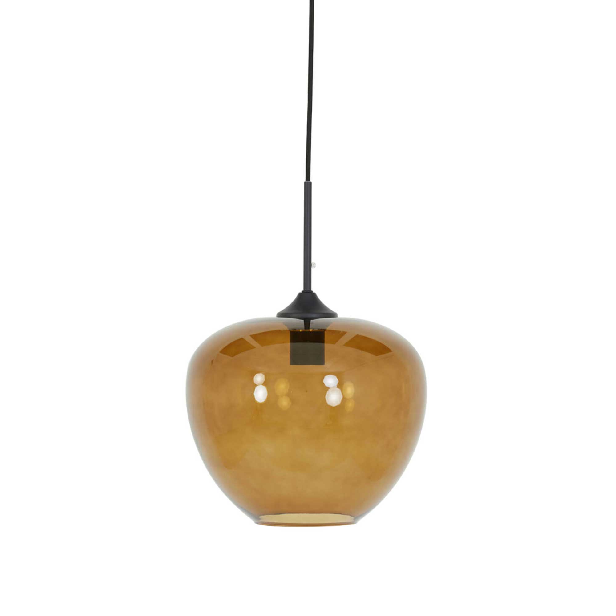 Amber Glass Pendant Light, Brown | Barker & Stonehouse