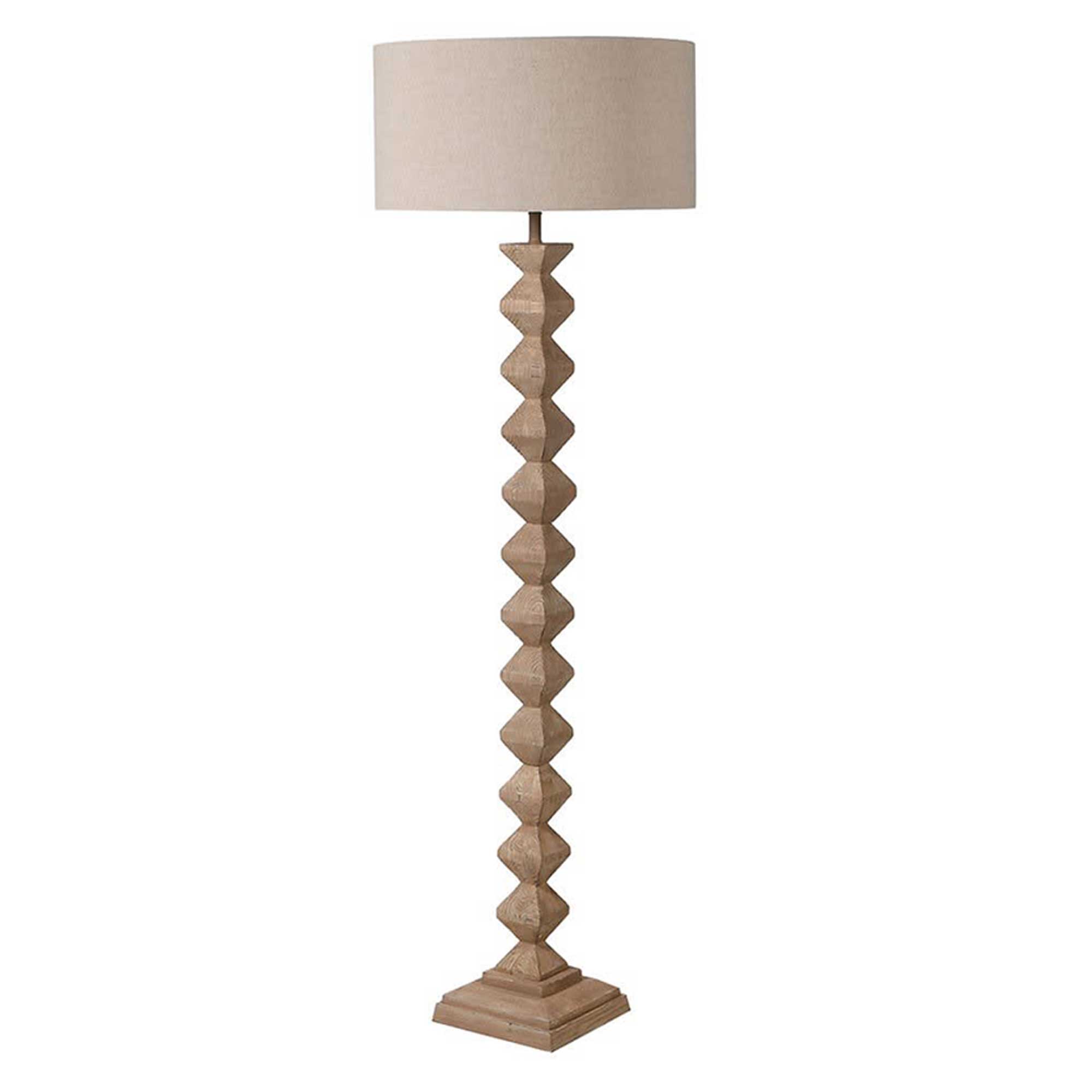 Angular Wood Floor Lamp, Neutral | Barker & Stonehouse