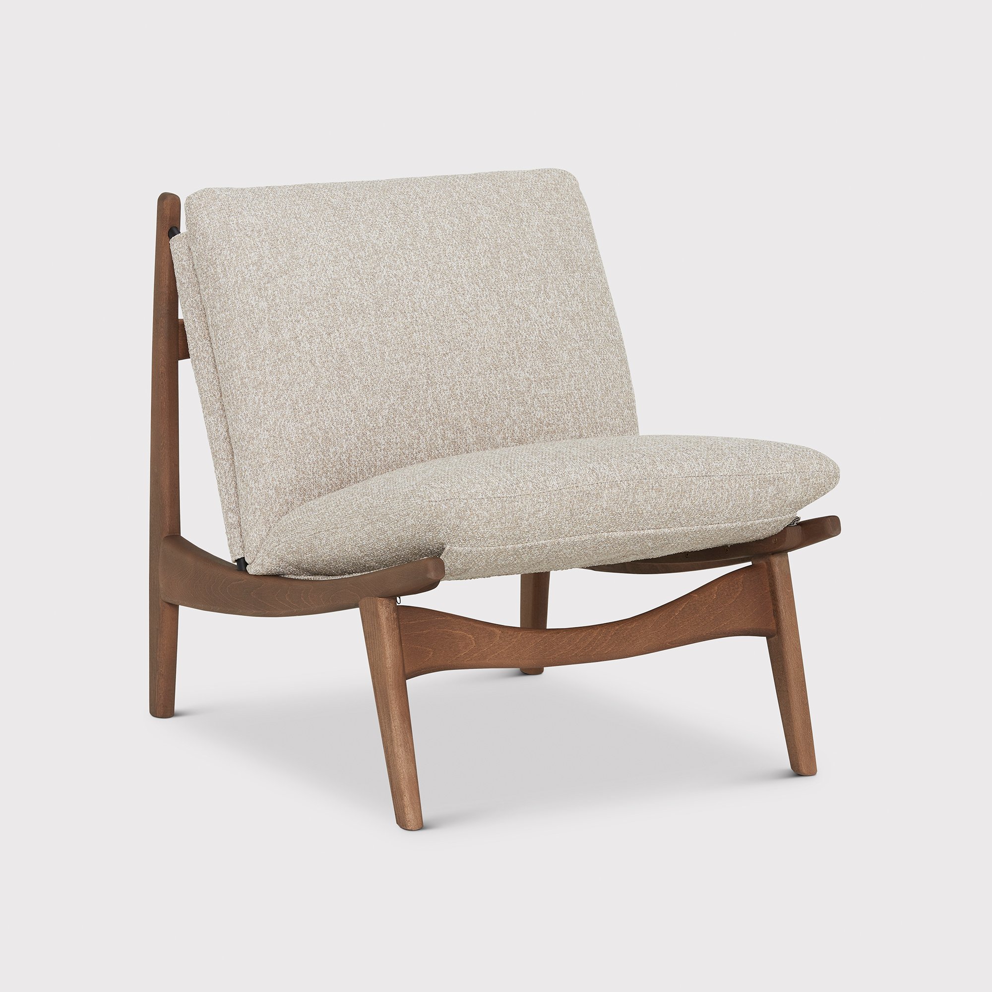 Pure Furniture Arbor Club Accent Chair With Wooden Legs, Neutral Fabric | Barker & Stonehouse