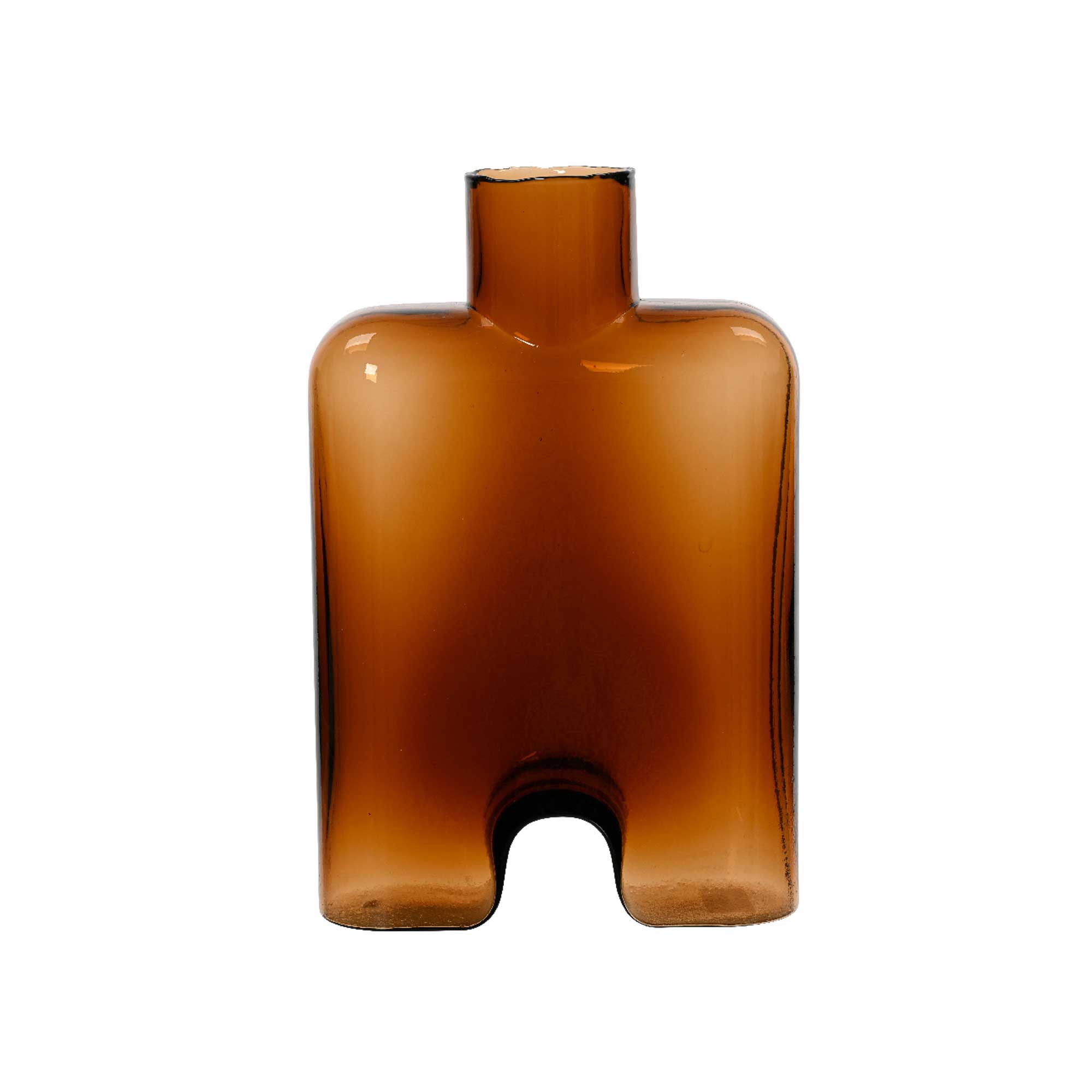 Amber Shaped Glass Vase, Brown | Barker & Stonehouse