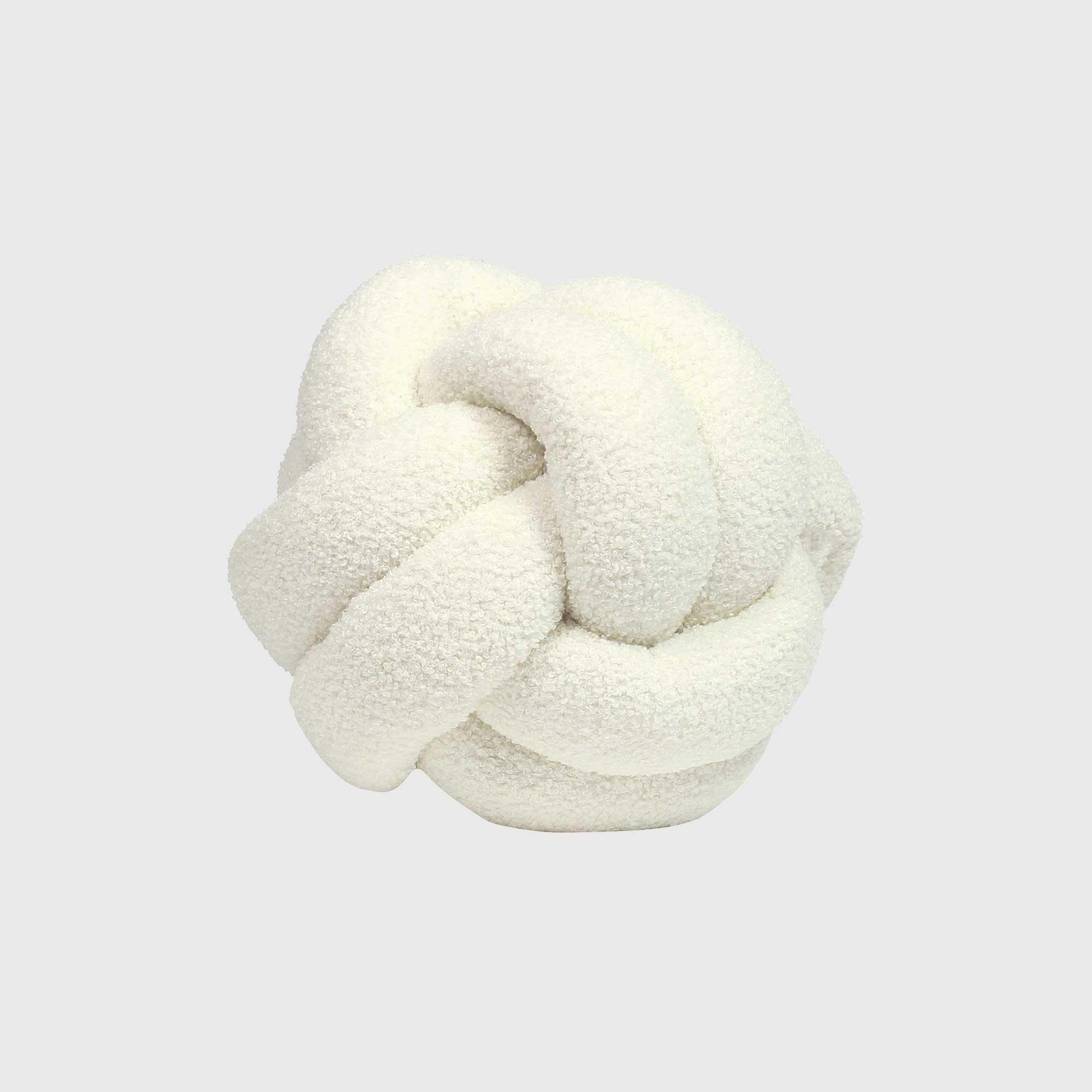 Boucle Knot Cushion, Round, Neutral | Barker & Stonehouse