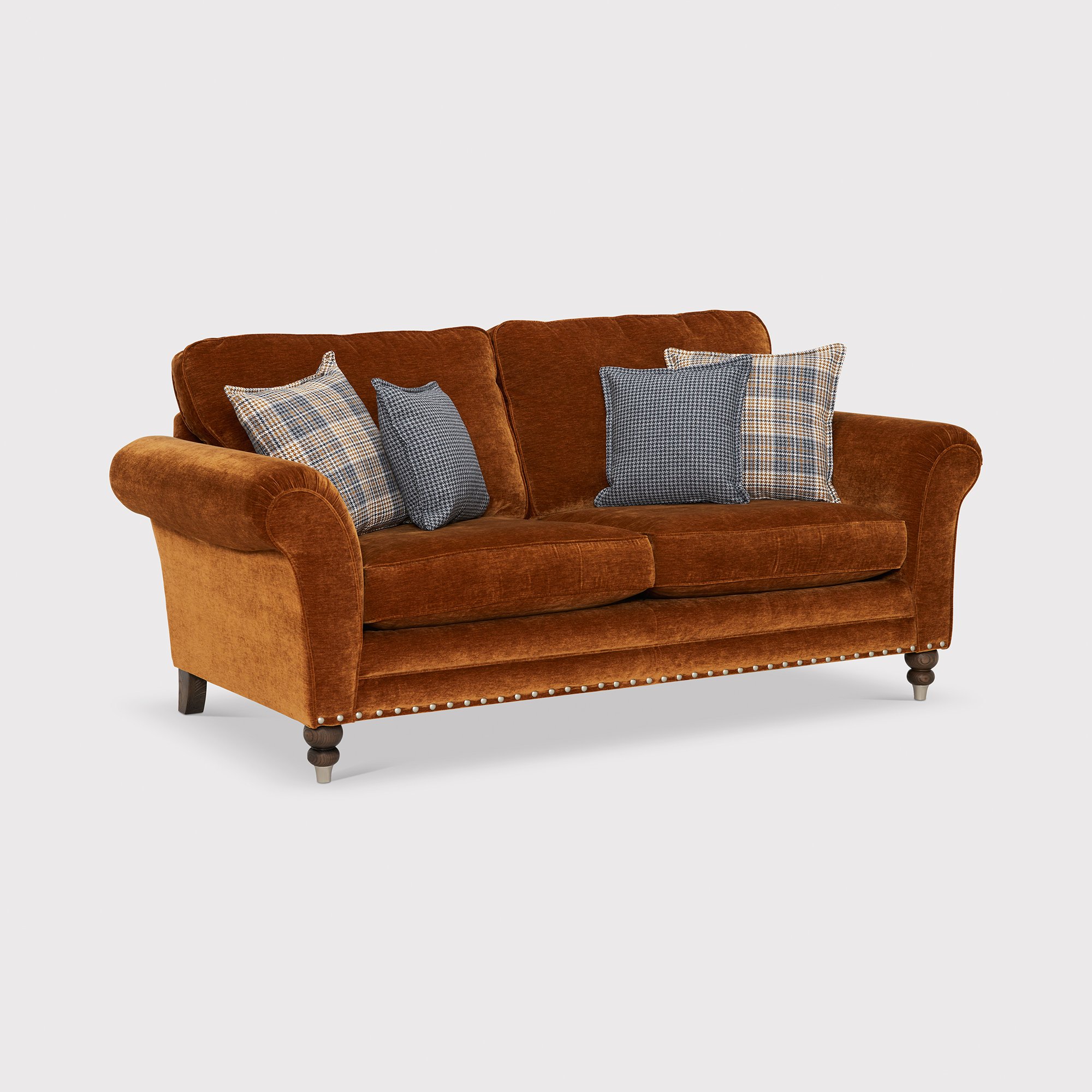 Bedale 3 Seater Sofa Standard Back, Orange | Barker & Stonehouse