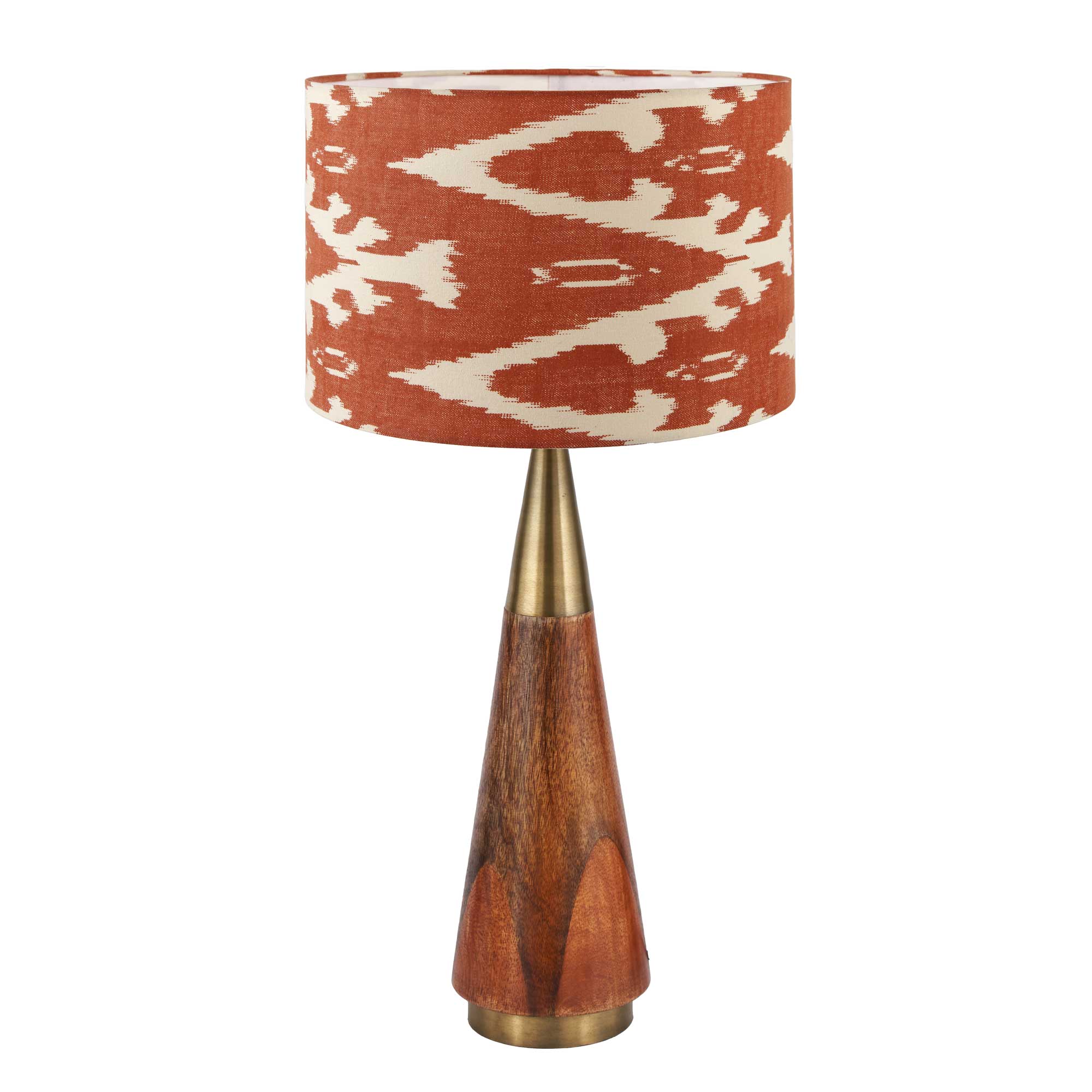 Brass Ikat Table Lamp, Orange | Barker & Stonehouse