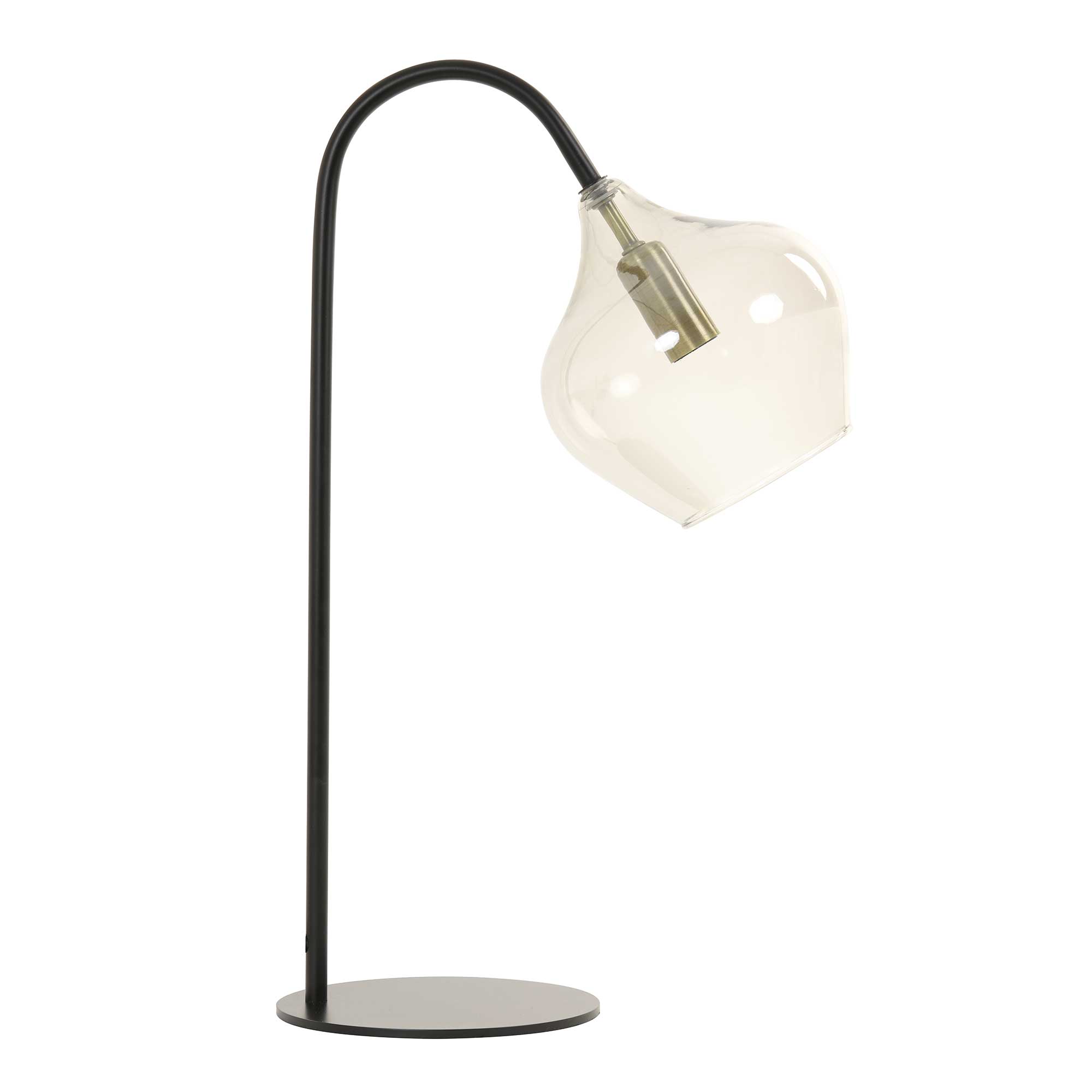 Black Smoked Glass Table Lamp Metal | Barker & Stonehouse
