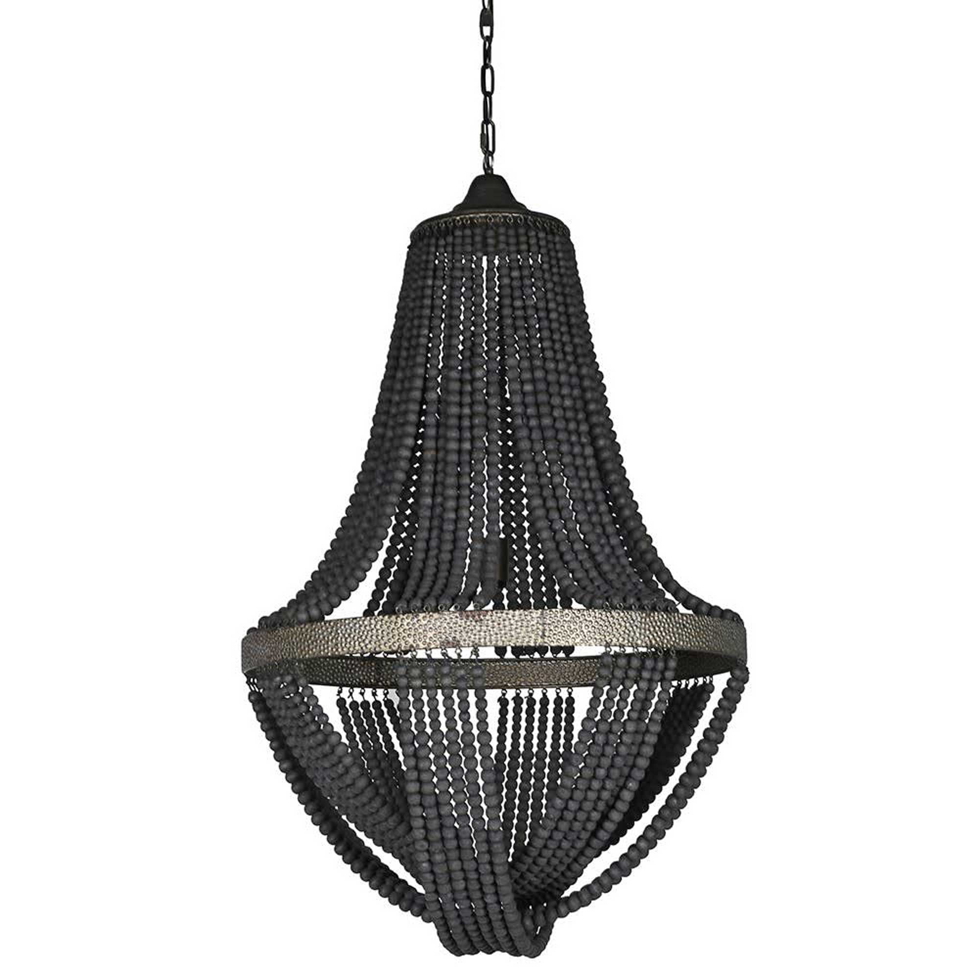 Black Wooden Bead Chandelier | Barker & Stonehouse