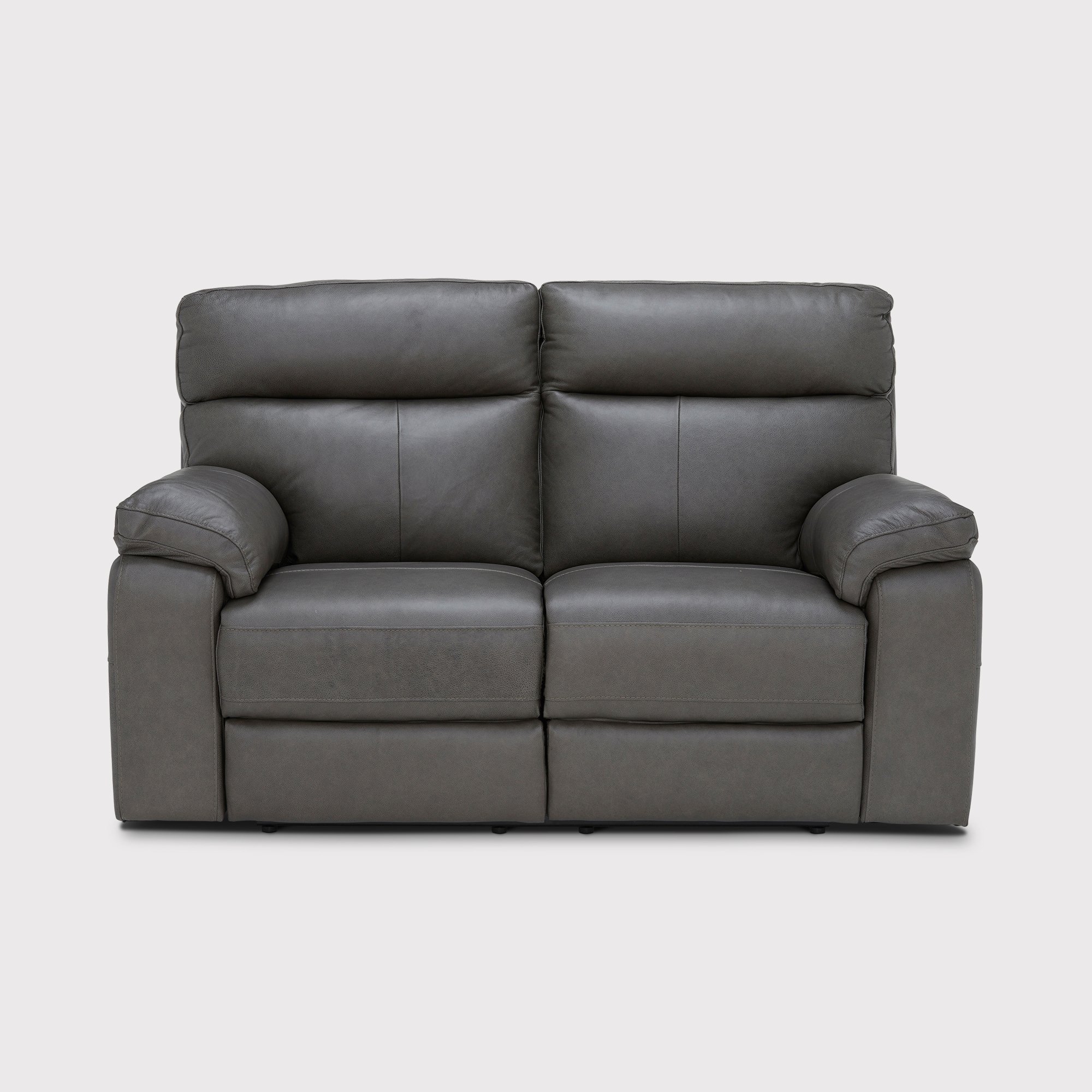 Clark 2 Seater Recliner Sofa With Power Motion Recliner, Grey Leather | Barker & Stonehouse