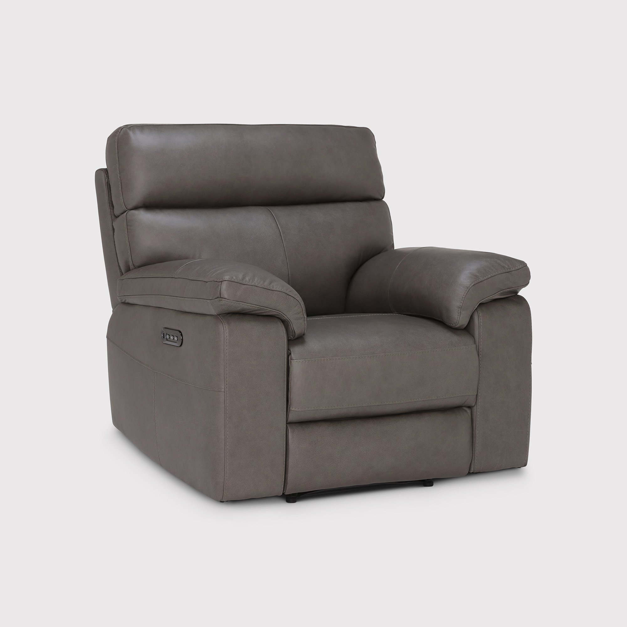 Clark Armchair With Power Motion Recliner, Brown Leather | Barker & Stonehouse
