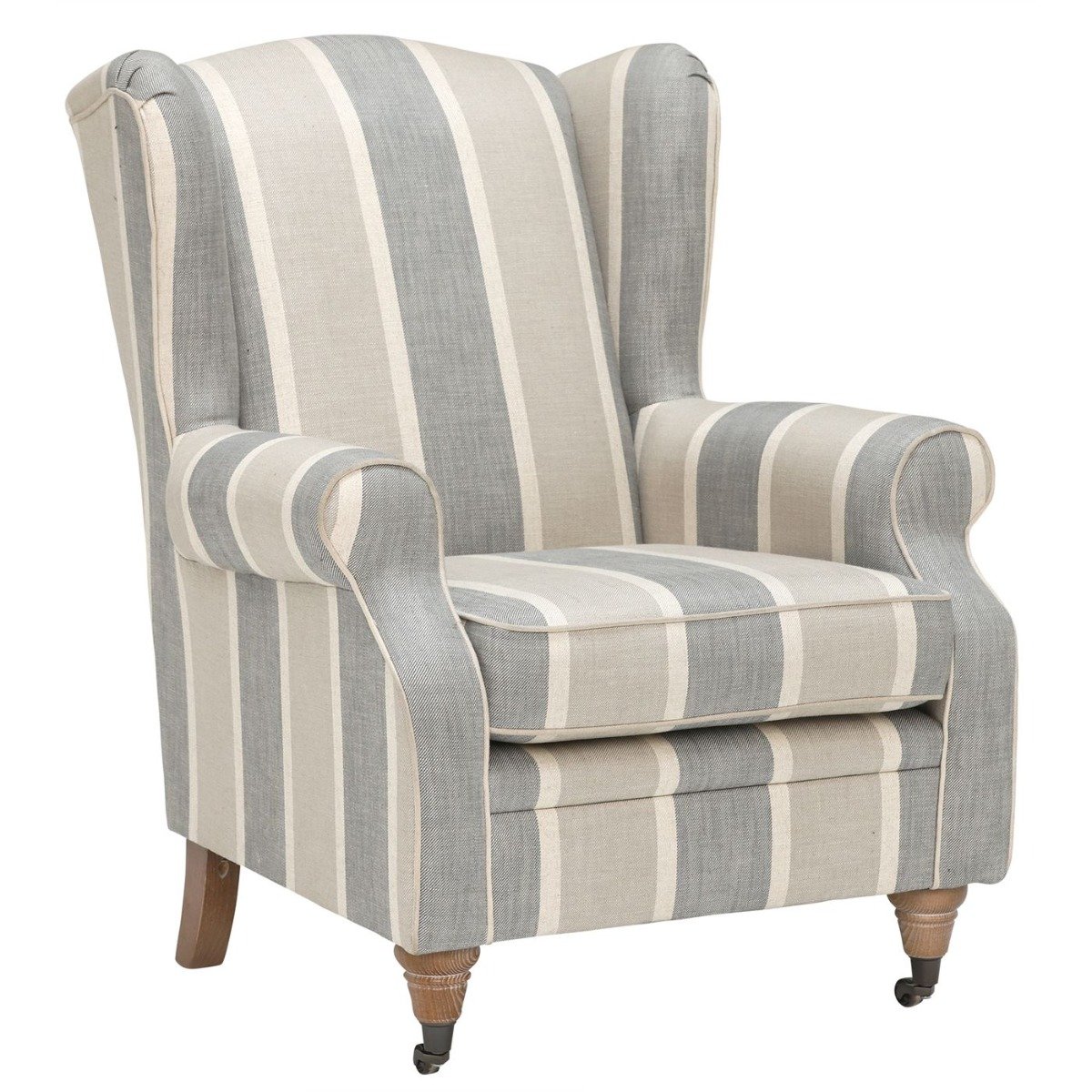 Calluna Accent Wing Chair Unbuttoned, Grey Fabric | Barker & Stonehouse