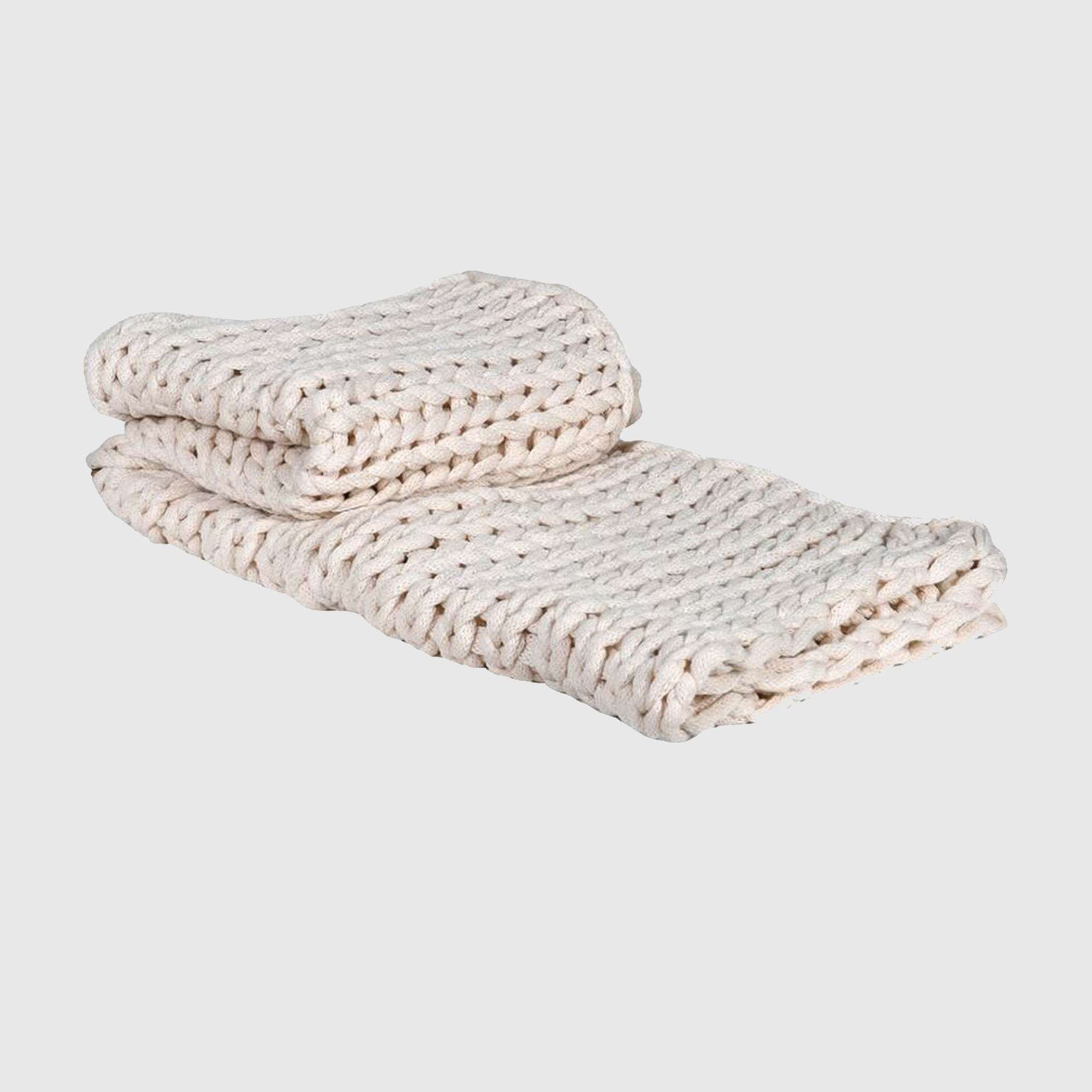 CREAM CHUNKY KNIT THROW | Barker & Stonehouse