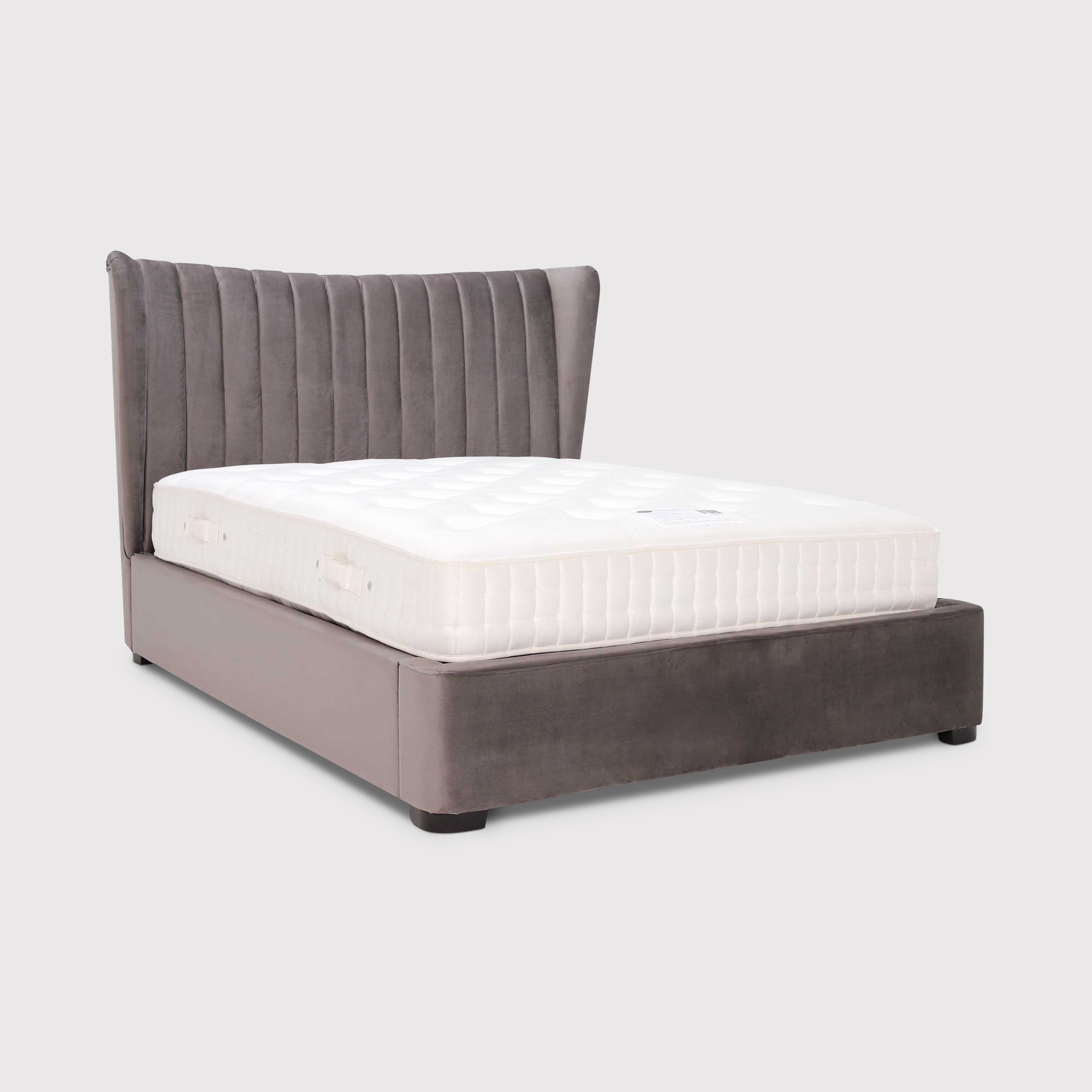 Cordette 150cm Bed With Lift Up, Grey Velvet | King | Barker & Stonehouse