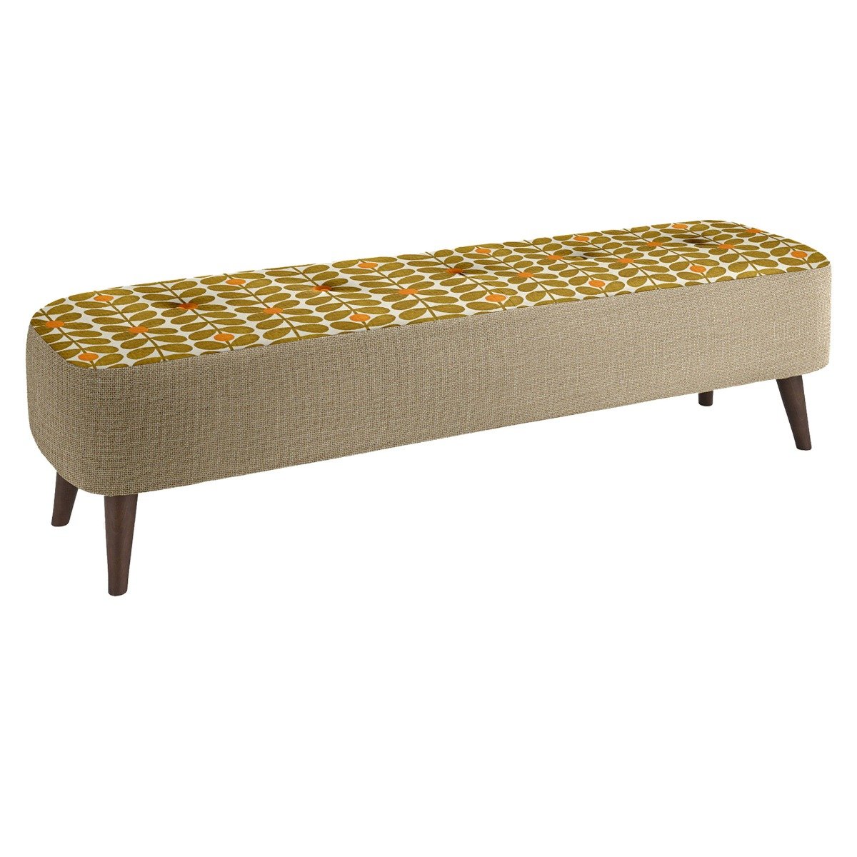 Orla Kiely Donegal Large Stool, Neutral Fabric | Barker & Stonehouse
