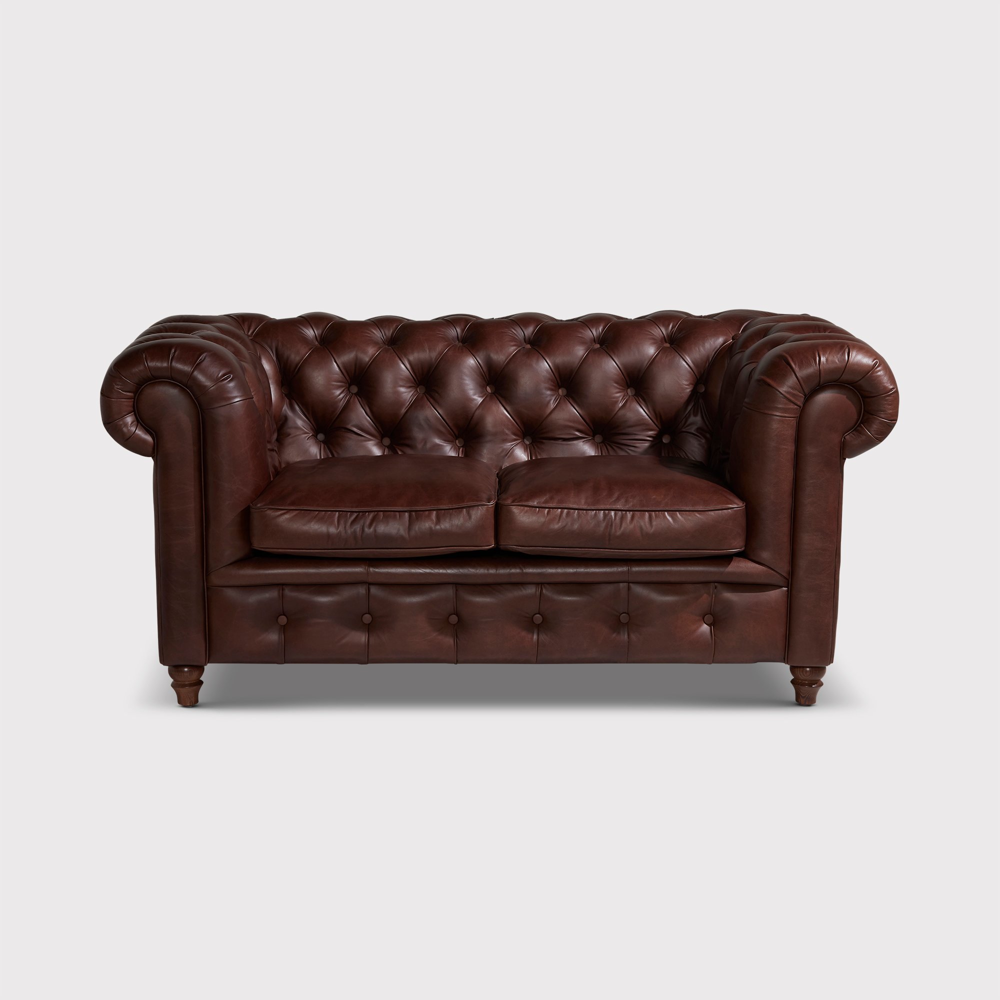 Dalston 2 Seater Sofa, Brown Leather | Barker & Stonehouse