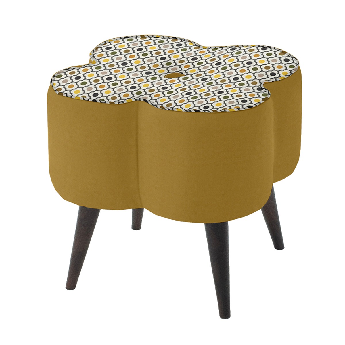 Orla Kiely Daisy Small Stool, Yellow Fabric | Barker & Stonehouse