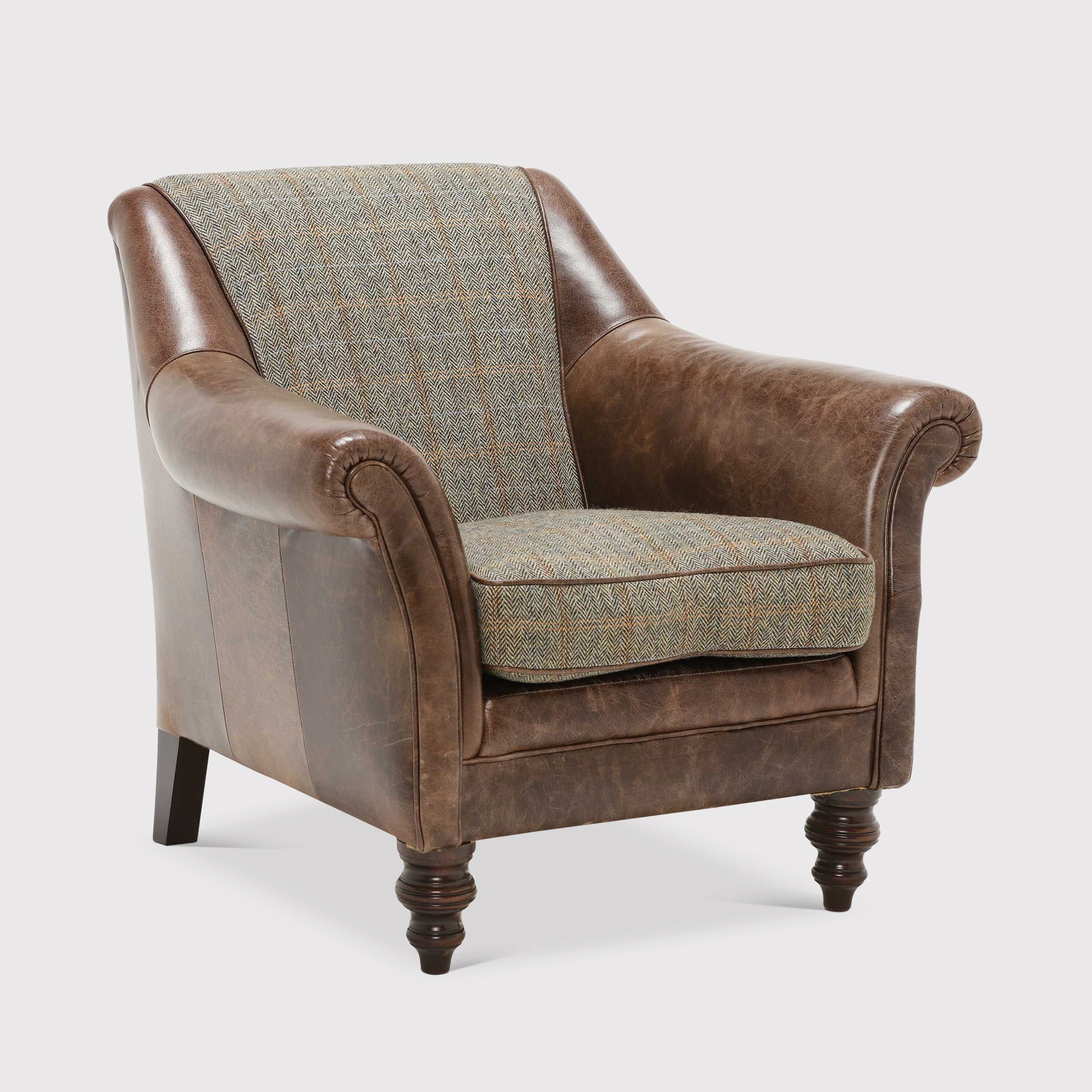 Tetrad Harris Tweed Dalmore Accent Chair, Brown Fabric | Barker & Stonehouse