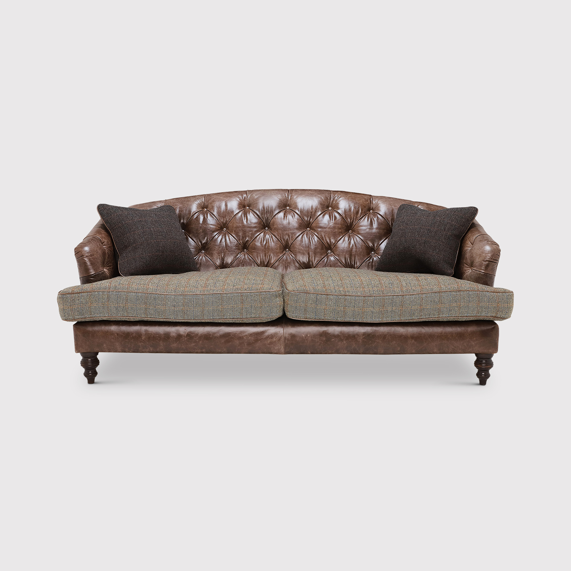 Tetrad Harris Tweed Dalmore Midi 3 Seater Sofa, Brown Fabric | Barker & Stonehouse