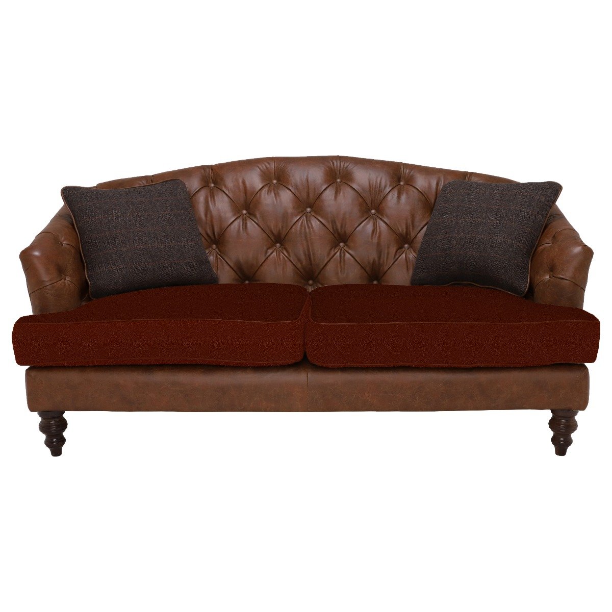 Tetrad Harris Tweed Dalmore Petit 2 Seater Sofa, Brown Fabric | Barker & Stonehouse