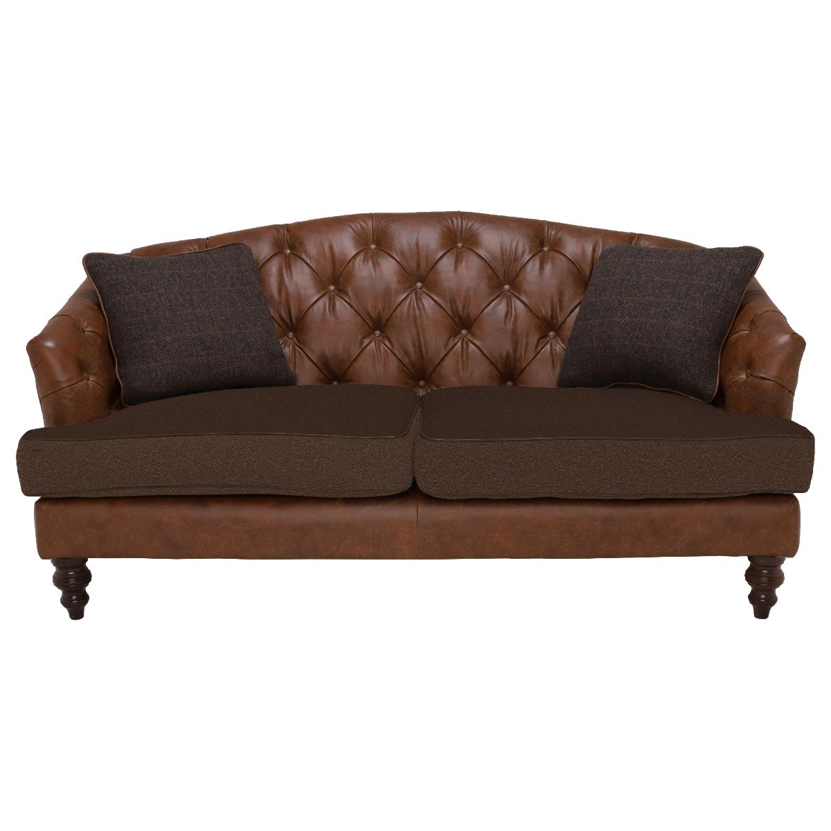 Tetrad Harris Tweed Dalmore Petit 2 Seater Sofa, Brown Fabric | Barker & Stonehouse