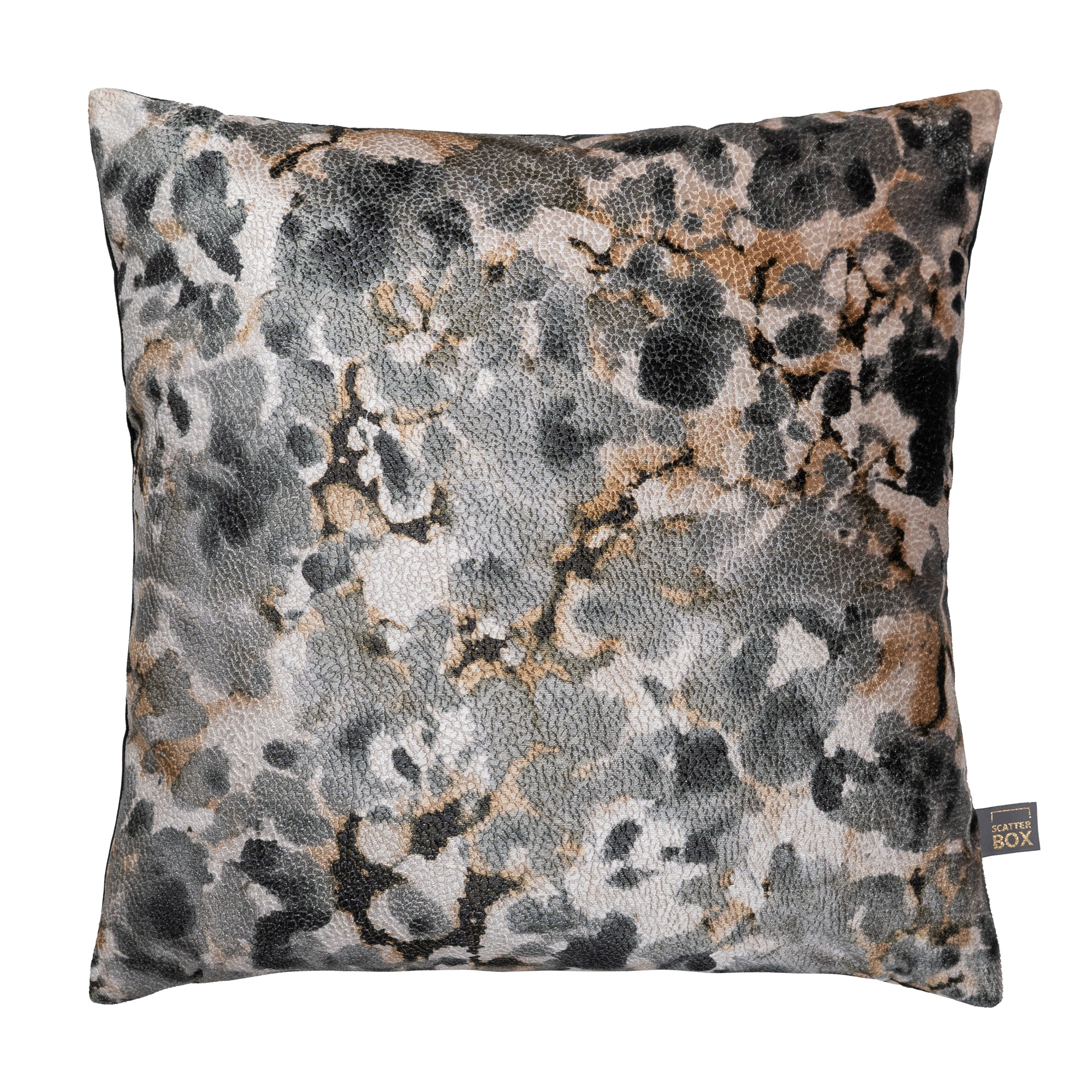 Dusky Bloom Cushion, Square, Black | Barker & Stonehouse