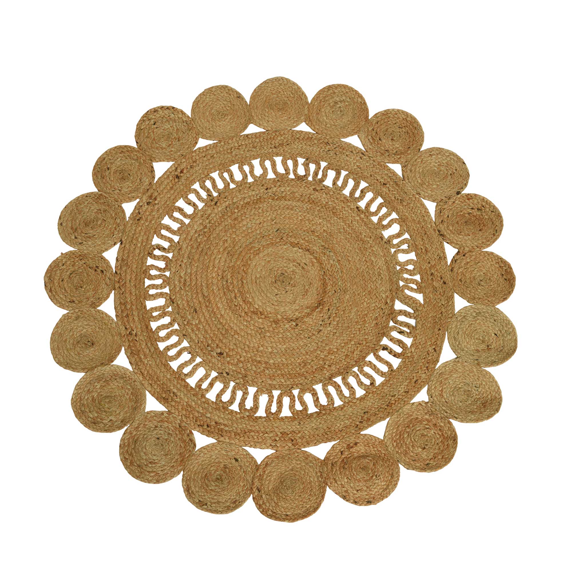 Detail Jute Rug, Round, Brown | Barker & Stonehouse