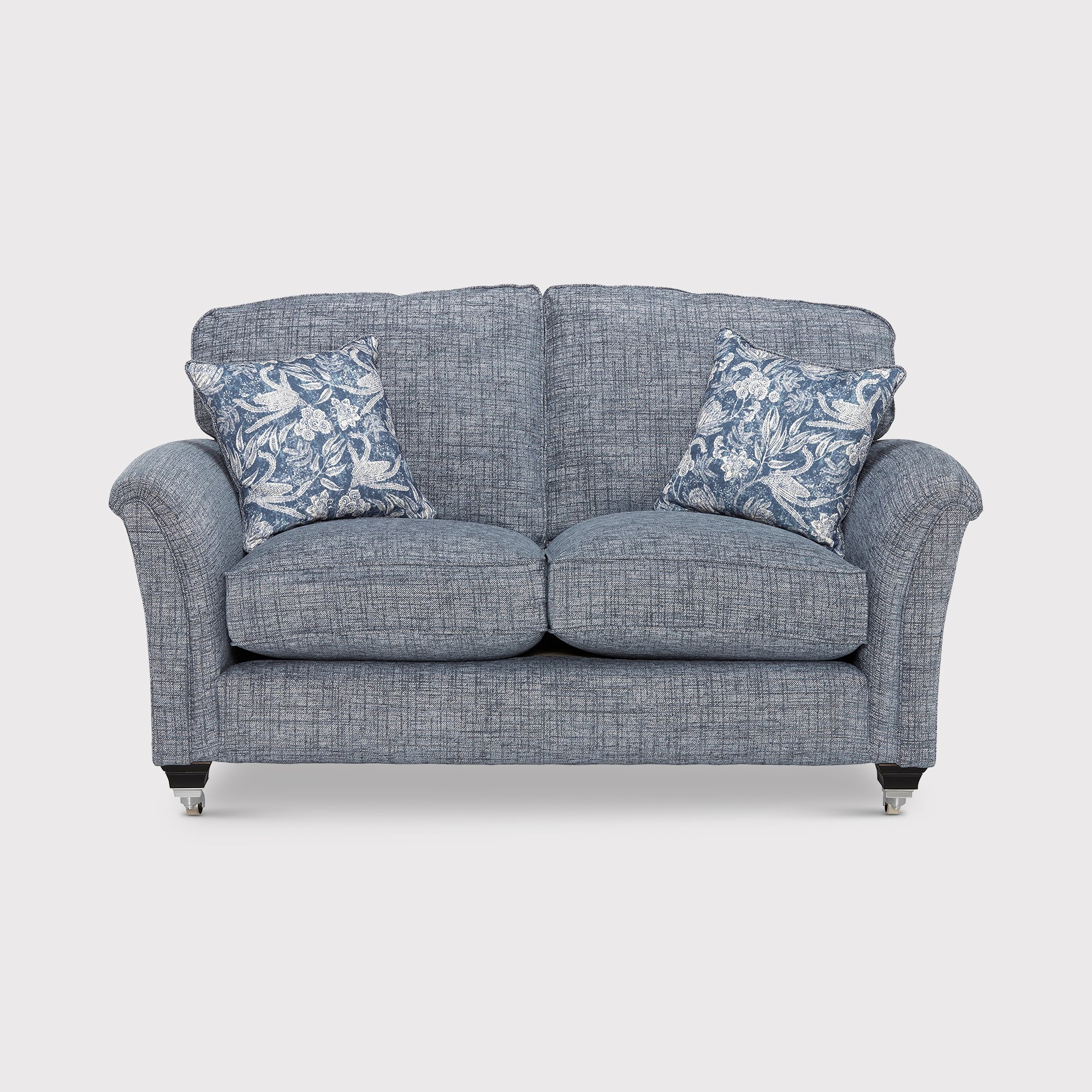 Devonshire 2 Seater Sofa Formal Back, Blue Fabric | Barker & Stonehouse
