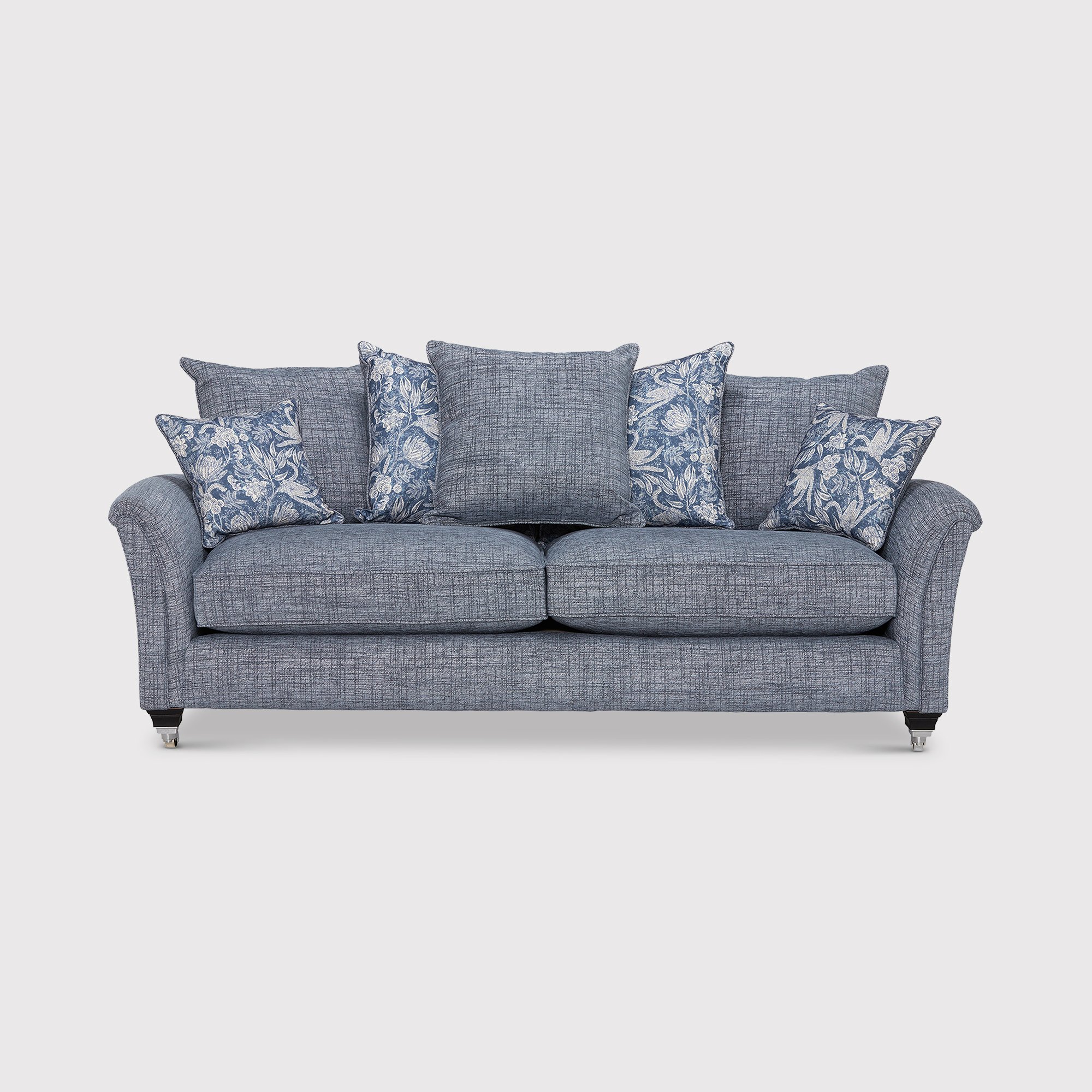 Devonshire Grand Sofa Pillow Back, Blue Fabric | Barker & Stonehouse