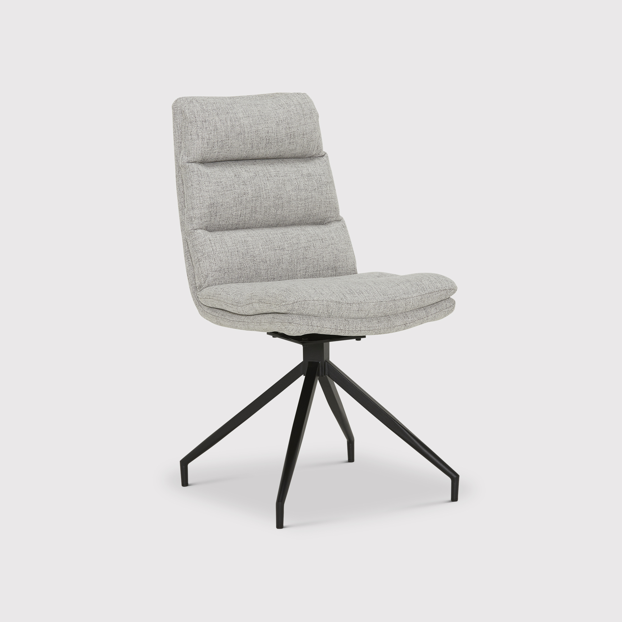 Eero Light Grey Fabric Swivel Dining Chair With Black Legs