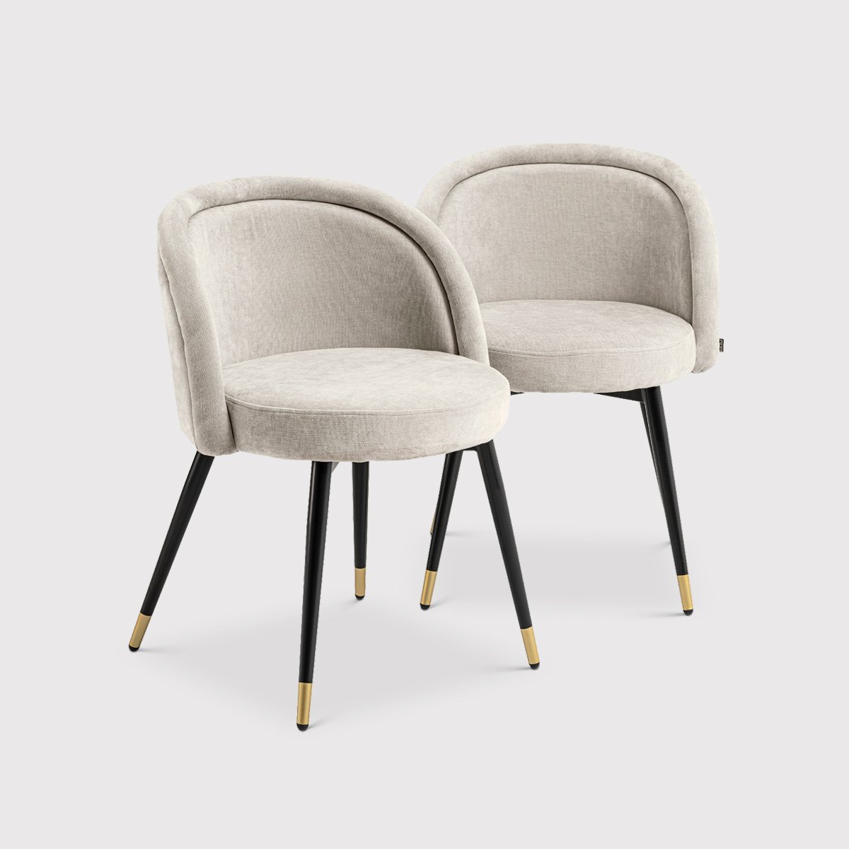 Eichholtz Chloe Set of 2 Dining Chairs, Neutral Fabric | Barker & Stonehouse
