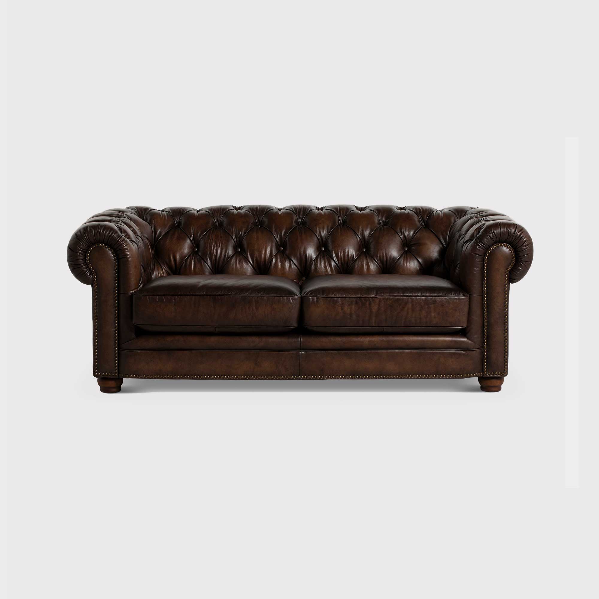 Everett 2 Seater Chesterfield Sofa, Brown | Barker & Stonehouse thumbnail