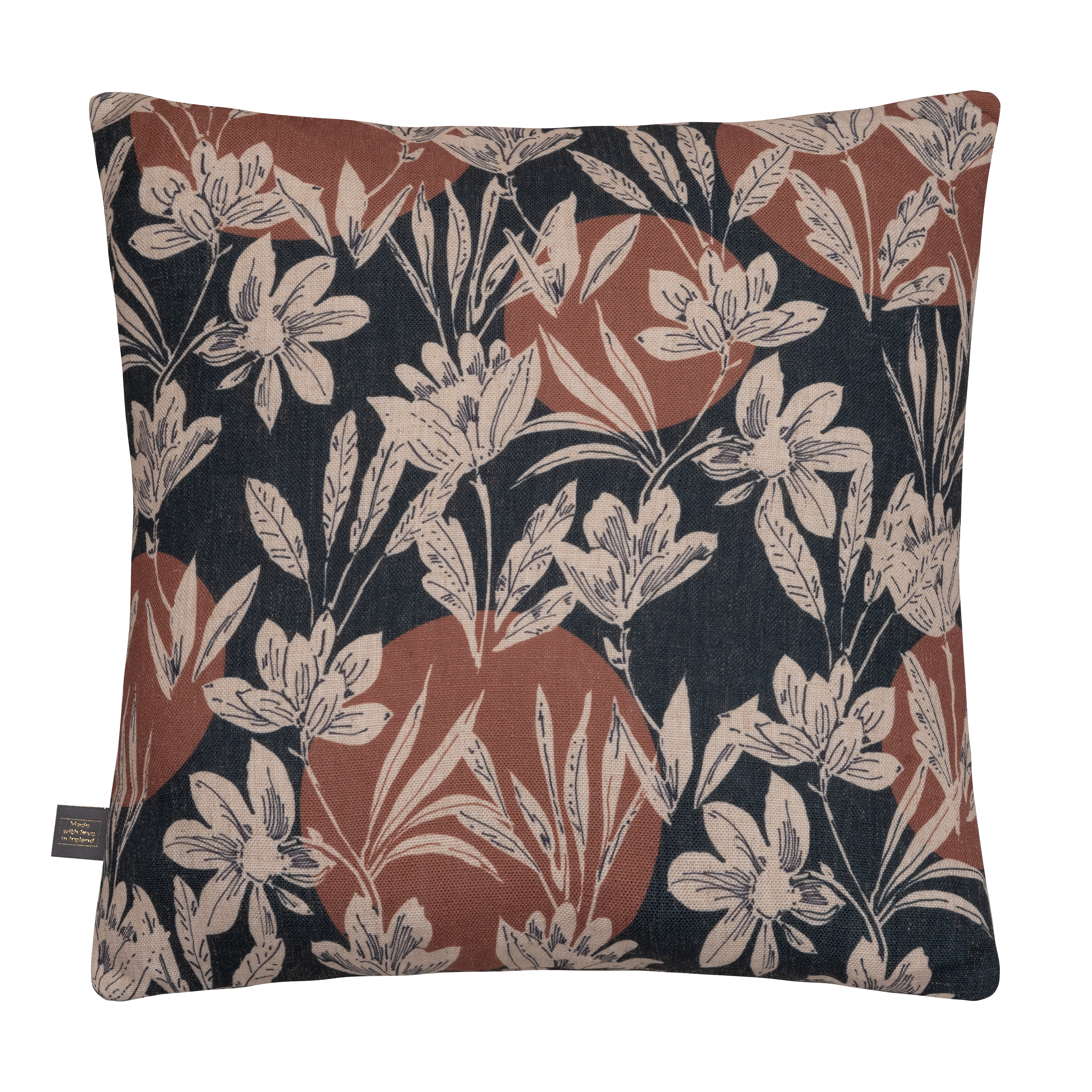 Floral Clay Cushion, Square, Neutral | Barker & Stonehouse